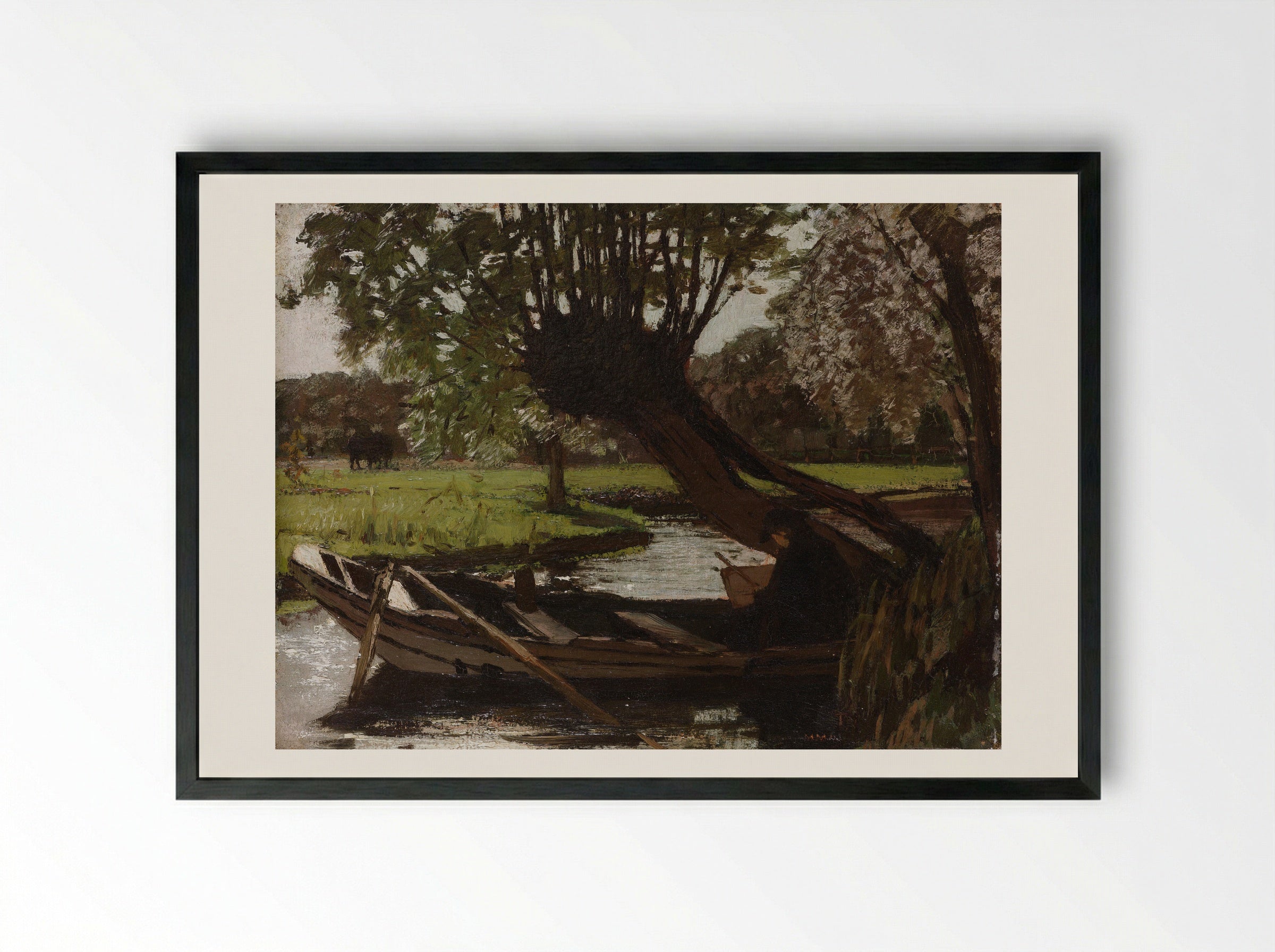 Boot met knotwilg - Matthijs Maris - Framed Print Black