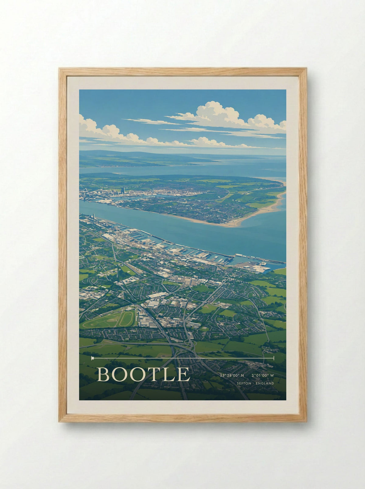Bootle, Sefton | Travel Poster - Framed Print Wood
