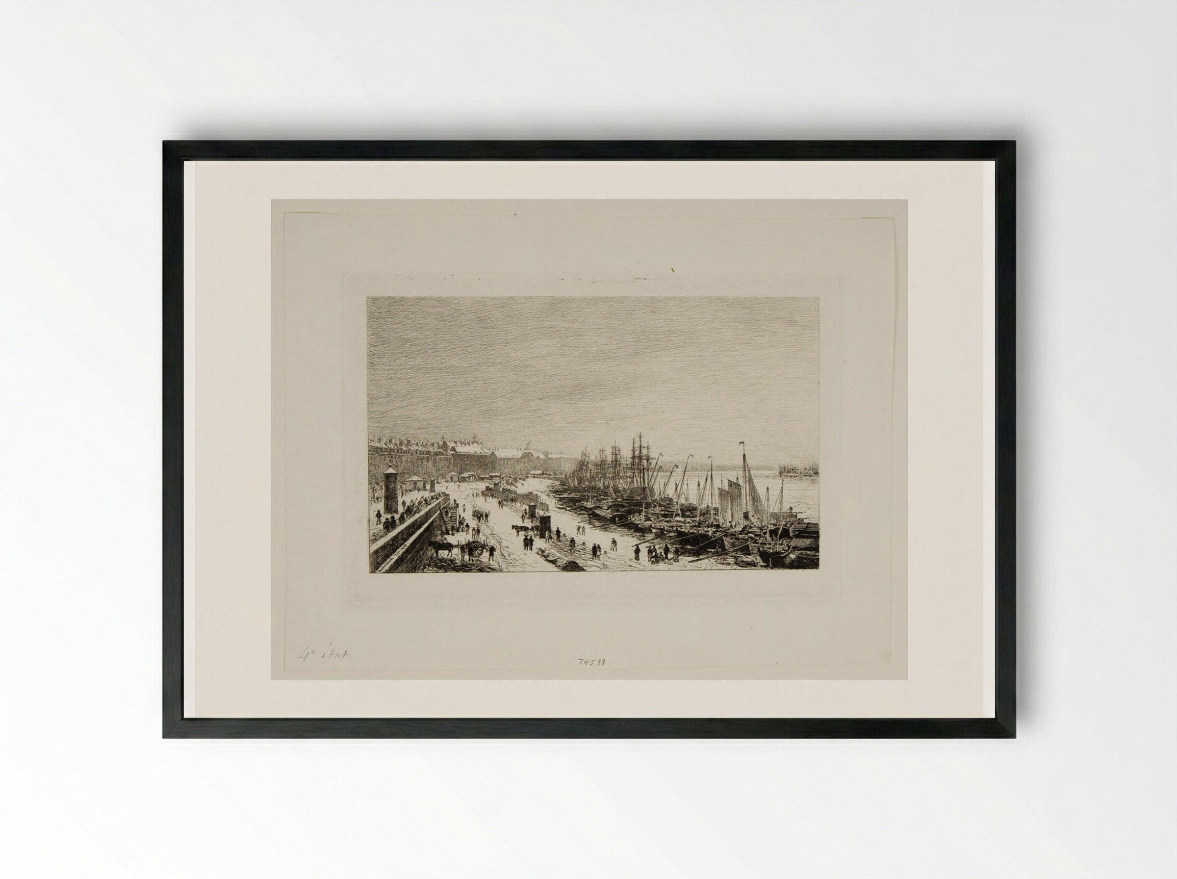 Bordeaux, effect of snow - Maxime Lalanne - Framed Print Black