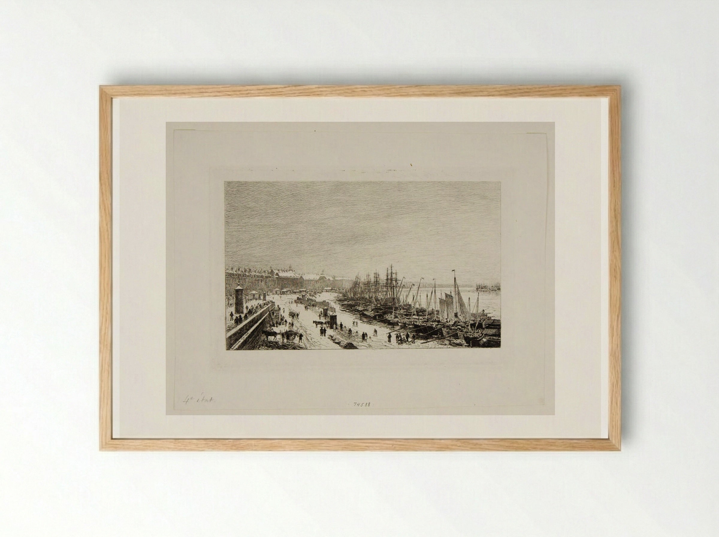Bordeaux, effect of snow - Maxime Lalanne - Framed Print Wood