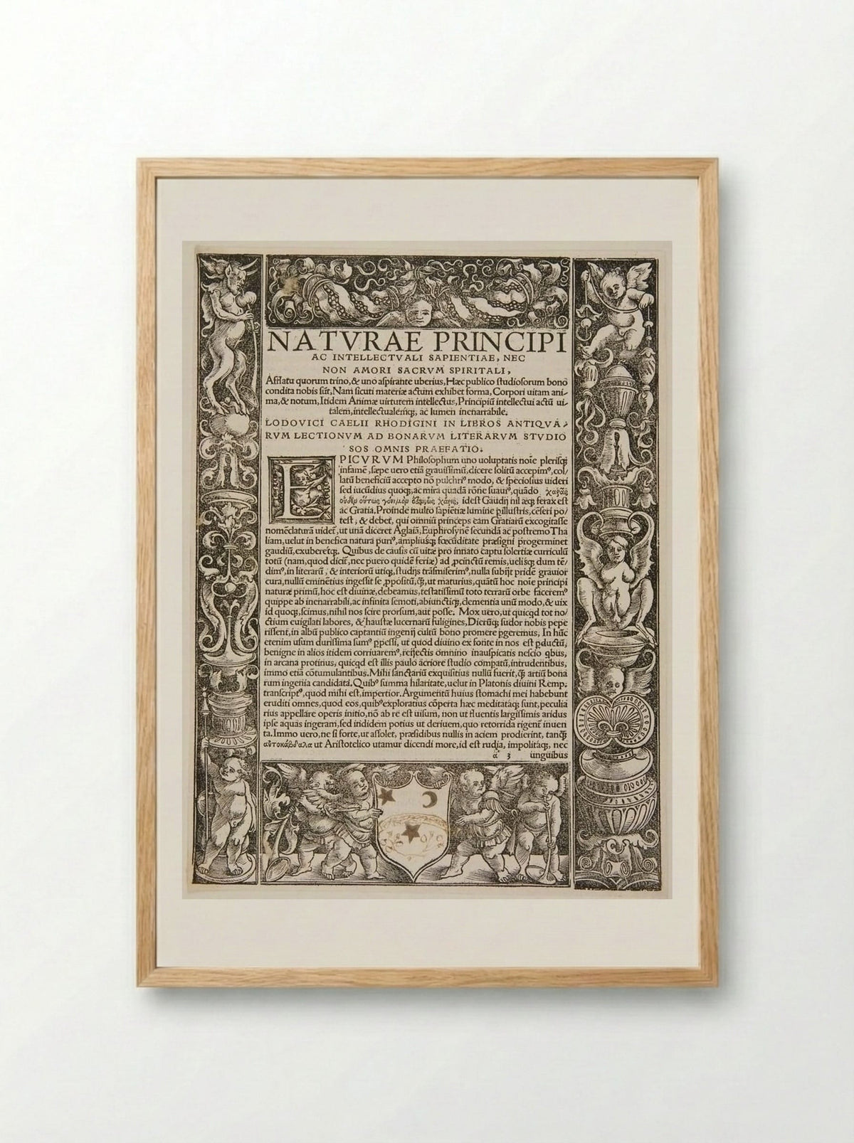 Border Composed of Four Blocks; Initial E - Urs Graf - Framed Print Wood
