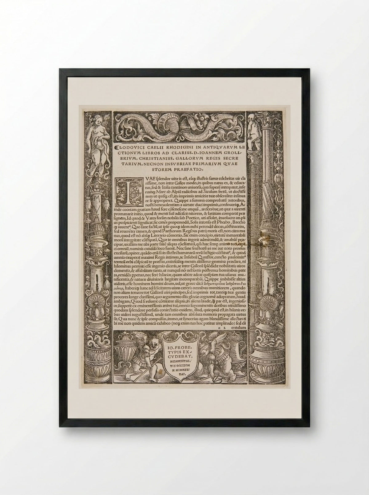 Border Composed of Four Blocks - Urs Graf - Framed Print Black