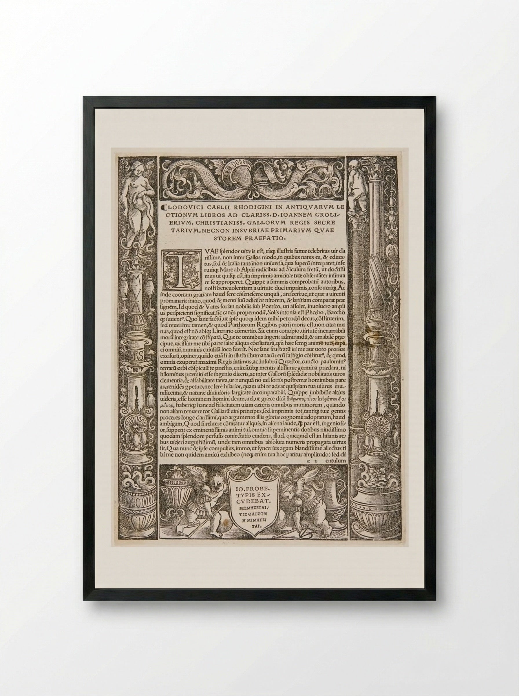 Border Composed of Four Blocks - Urs Graf - Framed Print Black