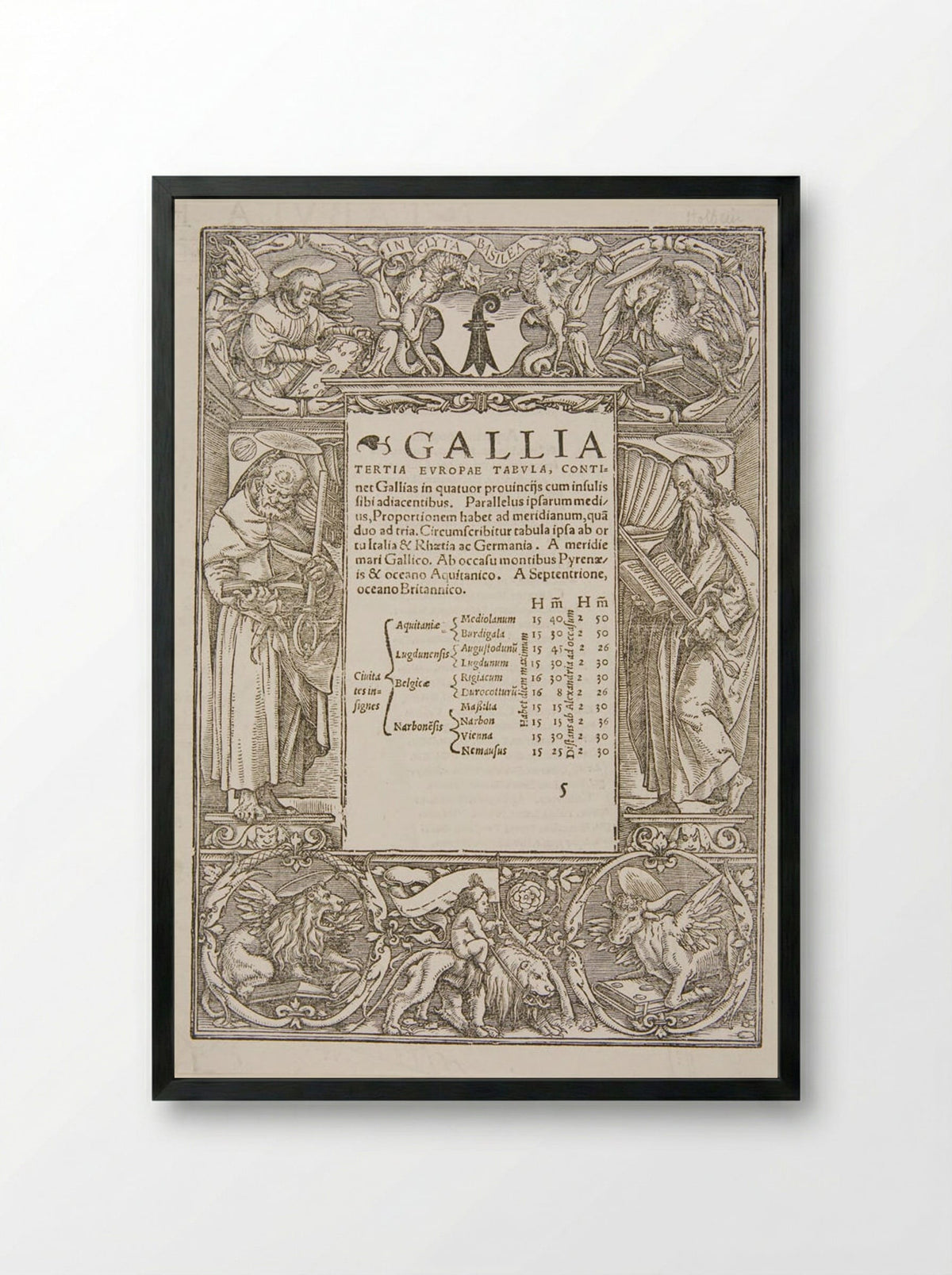 Border with S. Peter and S. Paul - Hans Holbein the Younger - Framed Print Black