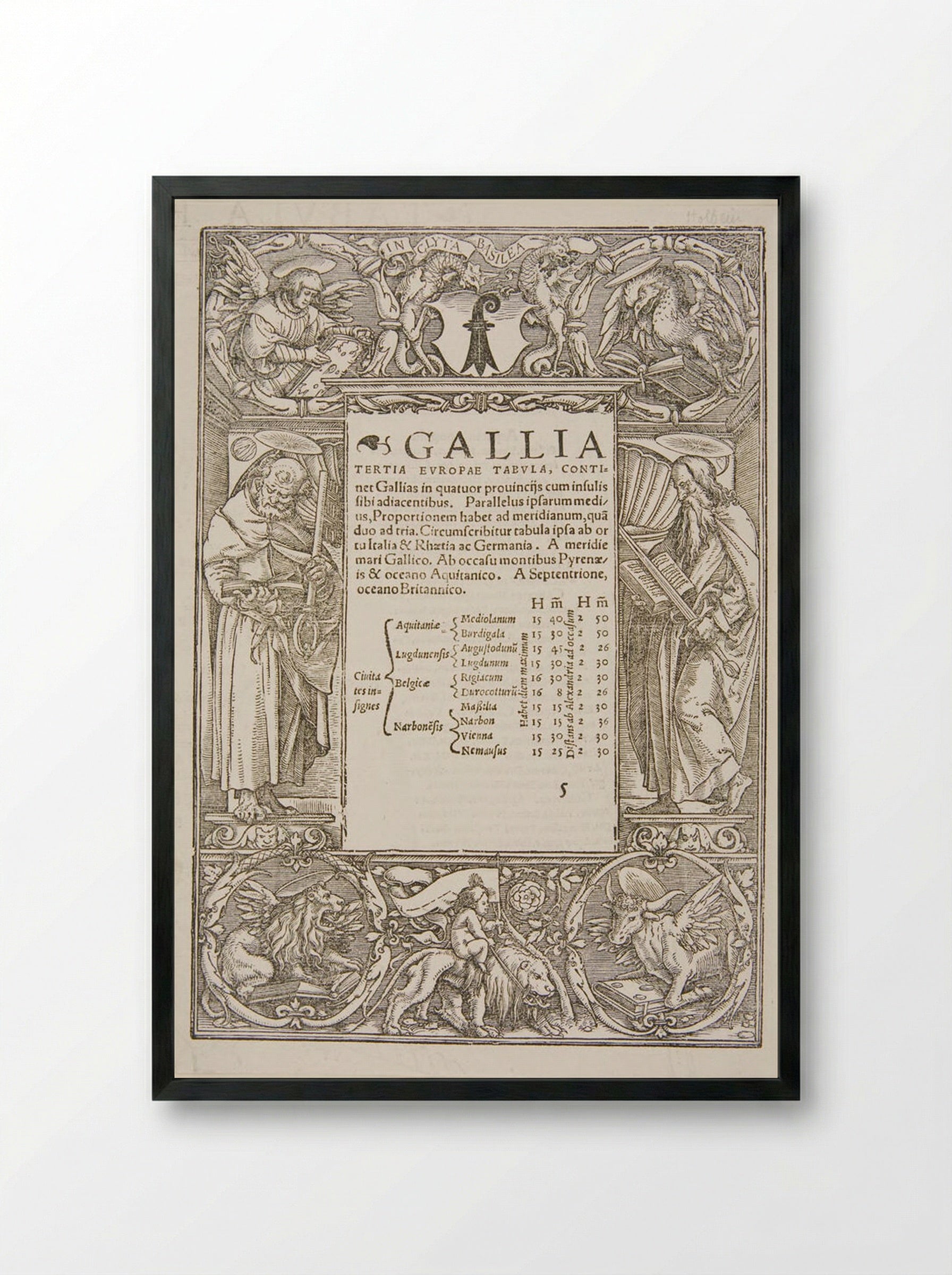 Border with S. Peter and S. Paul - Hans Holbein the Younger - Framed Print Black