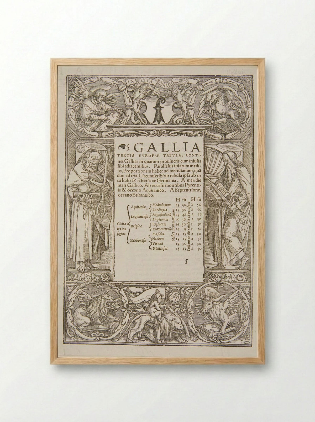 Border with S. Peter and S. Paul - Hans Holbein the Younger - Framed Print Wood