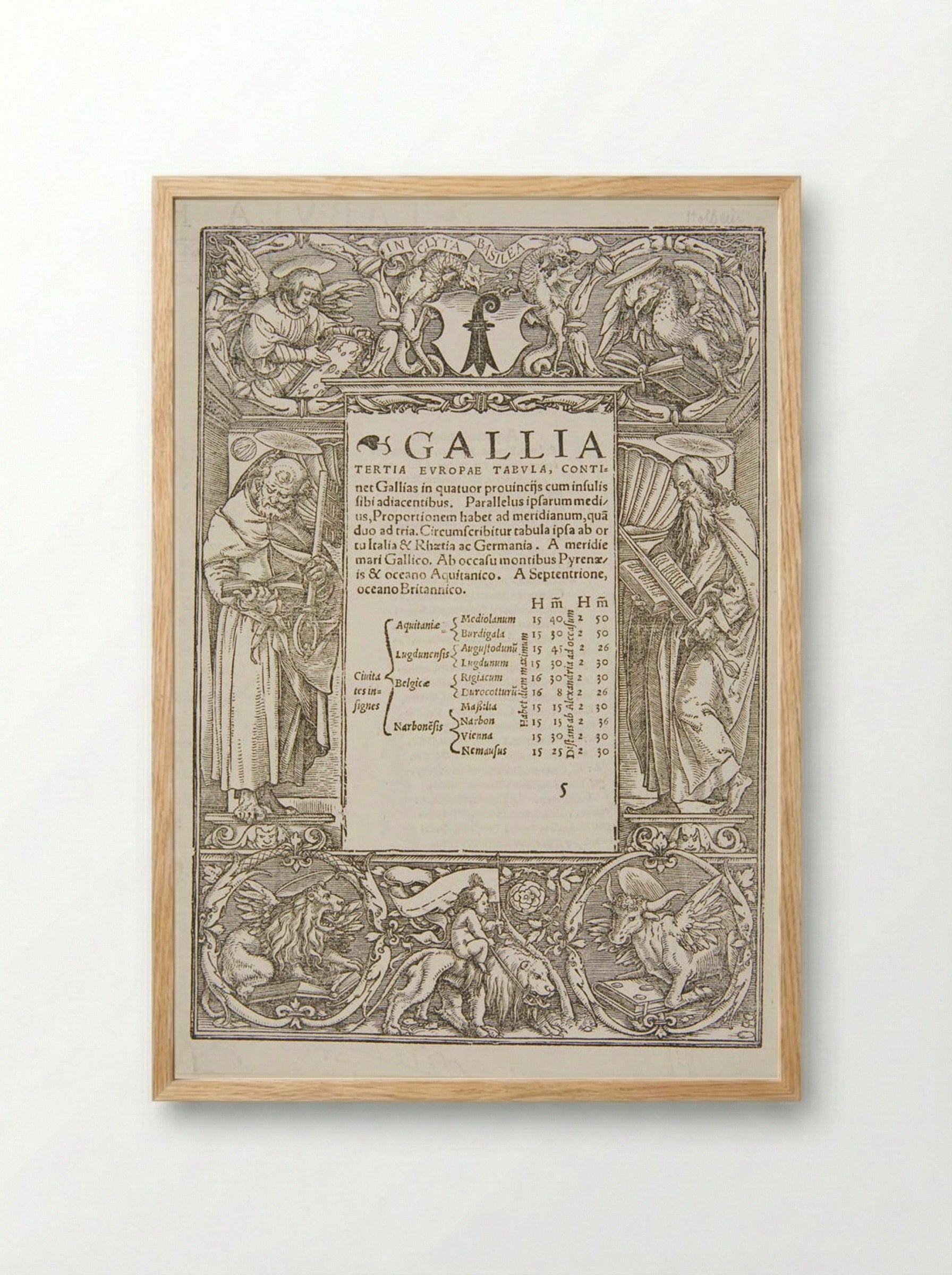 Border with S. Peter and S. Paul - Hans Holbein the Younger - Framed Print Wood