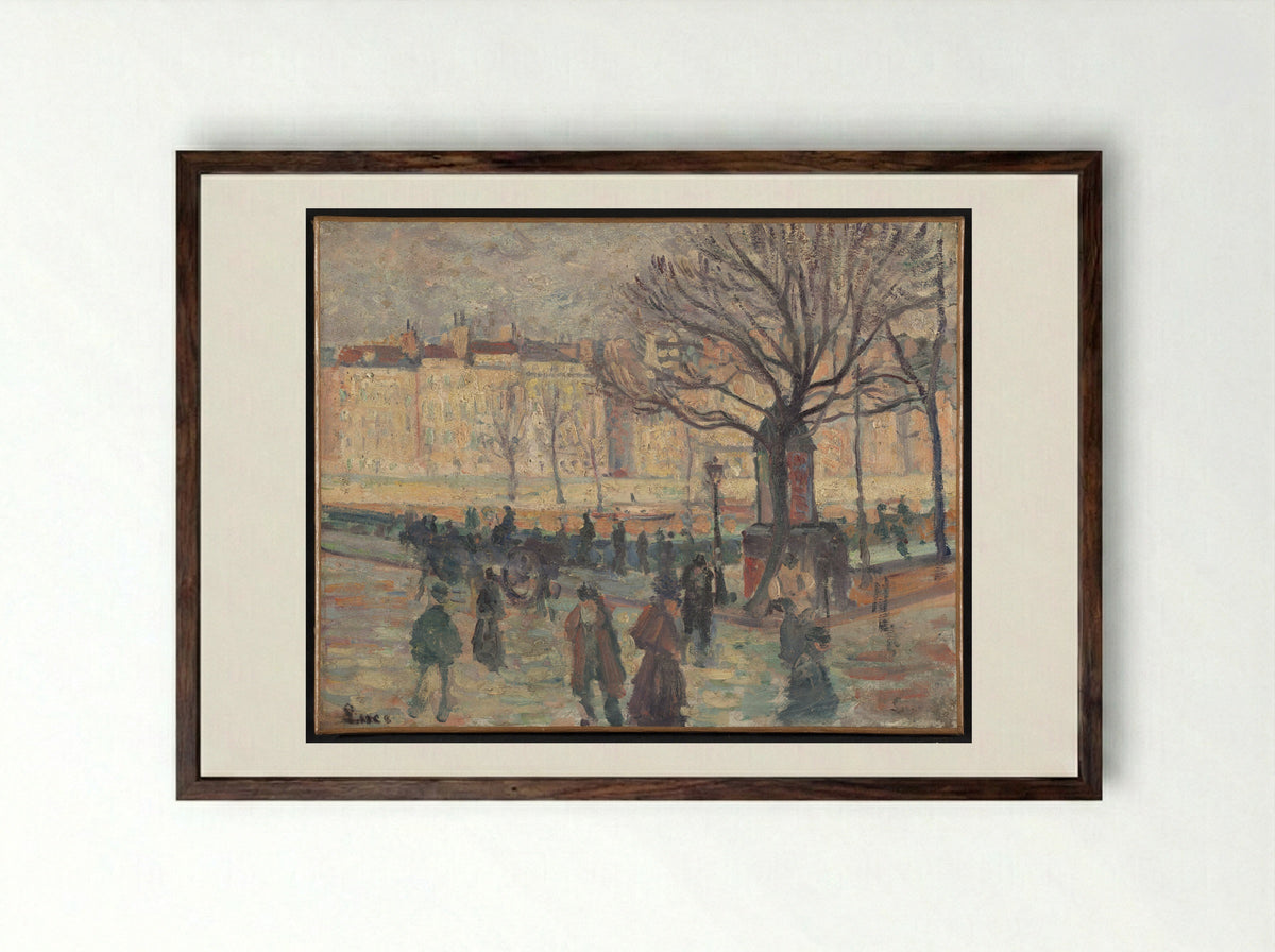 Bords De Seine - Maximilien Luce - Framed Print Dark Wood