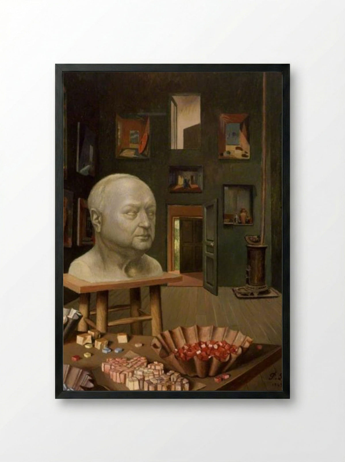 Boris Anrep in his Studio, 65 Boulevard Arago - Pierre Roy - Framed Print Black