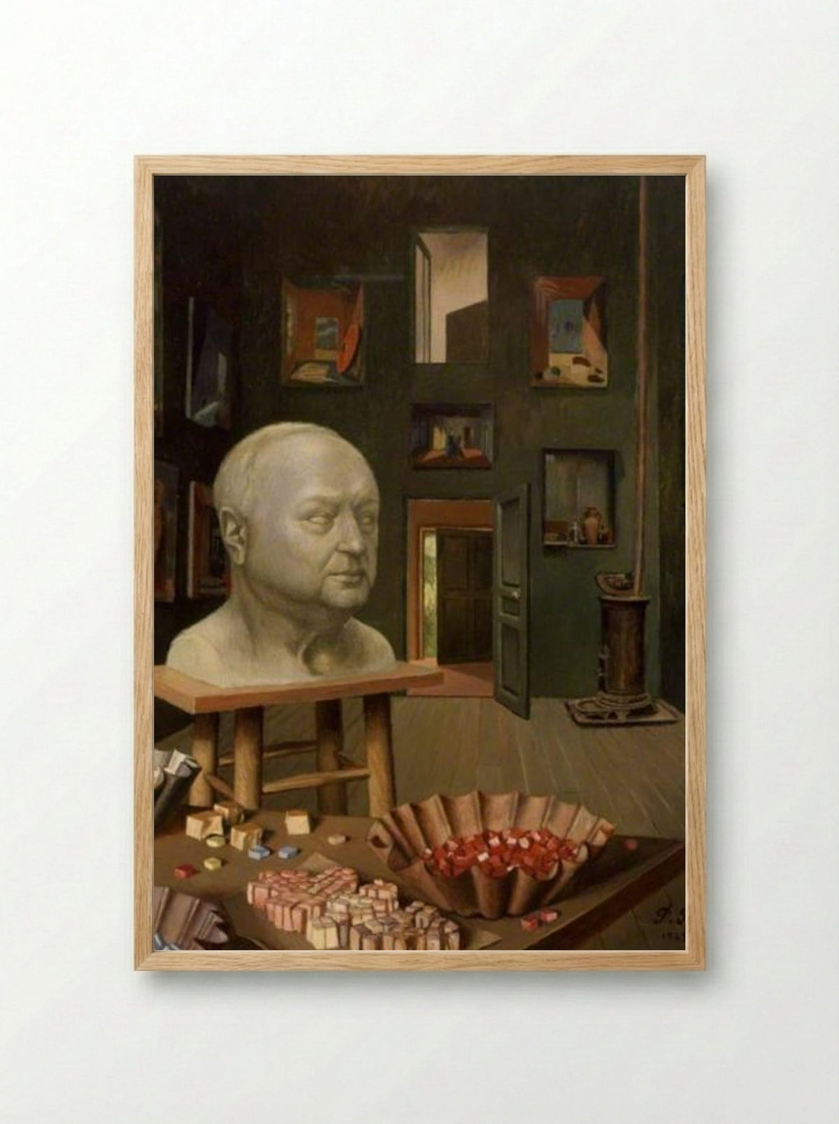 Boris Anrep in his Studio, 65 Boulevard Arago - Pierre Roy - Framed Print Wood