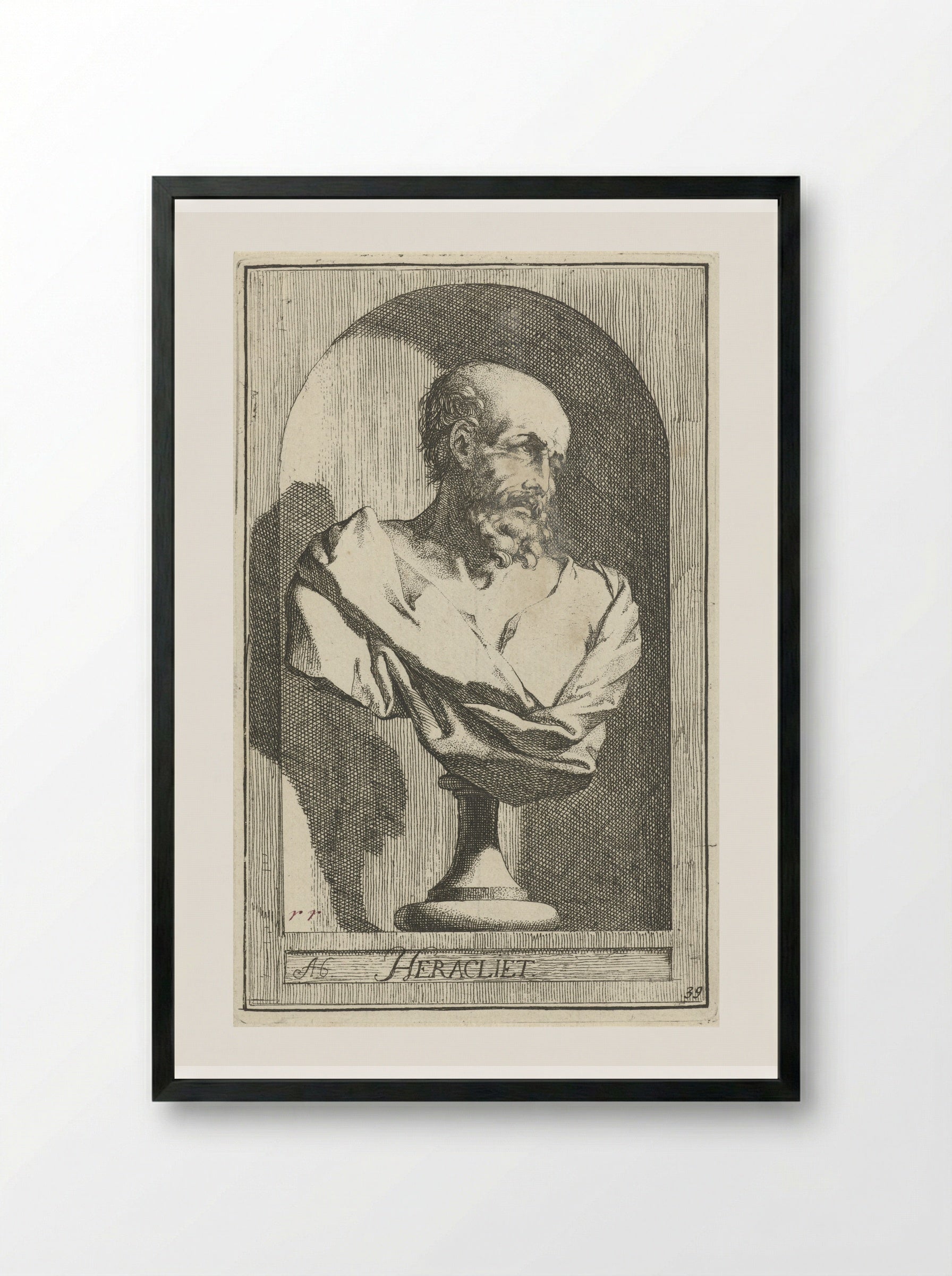 Borstbeeld van Heraclitus - Leonard Schenk - Framed Print Black