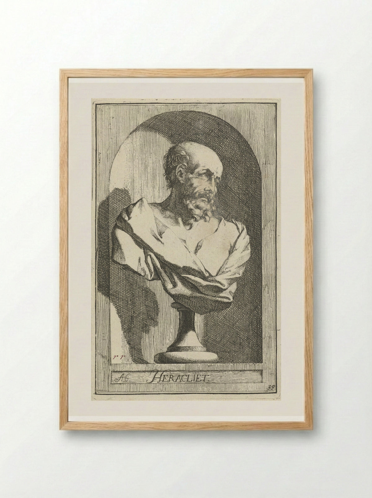 Borstbeeld van Heraclitus - Leonard Schenk - Framed Print Wood