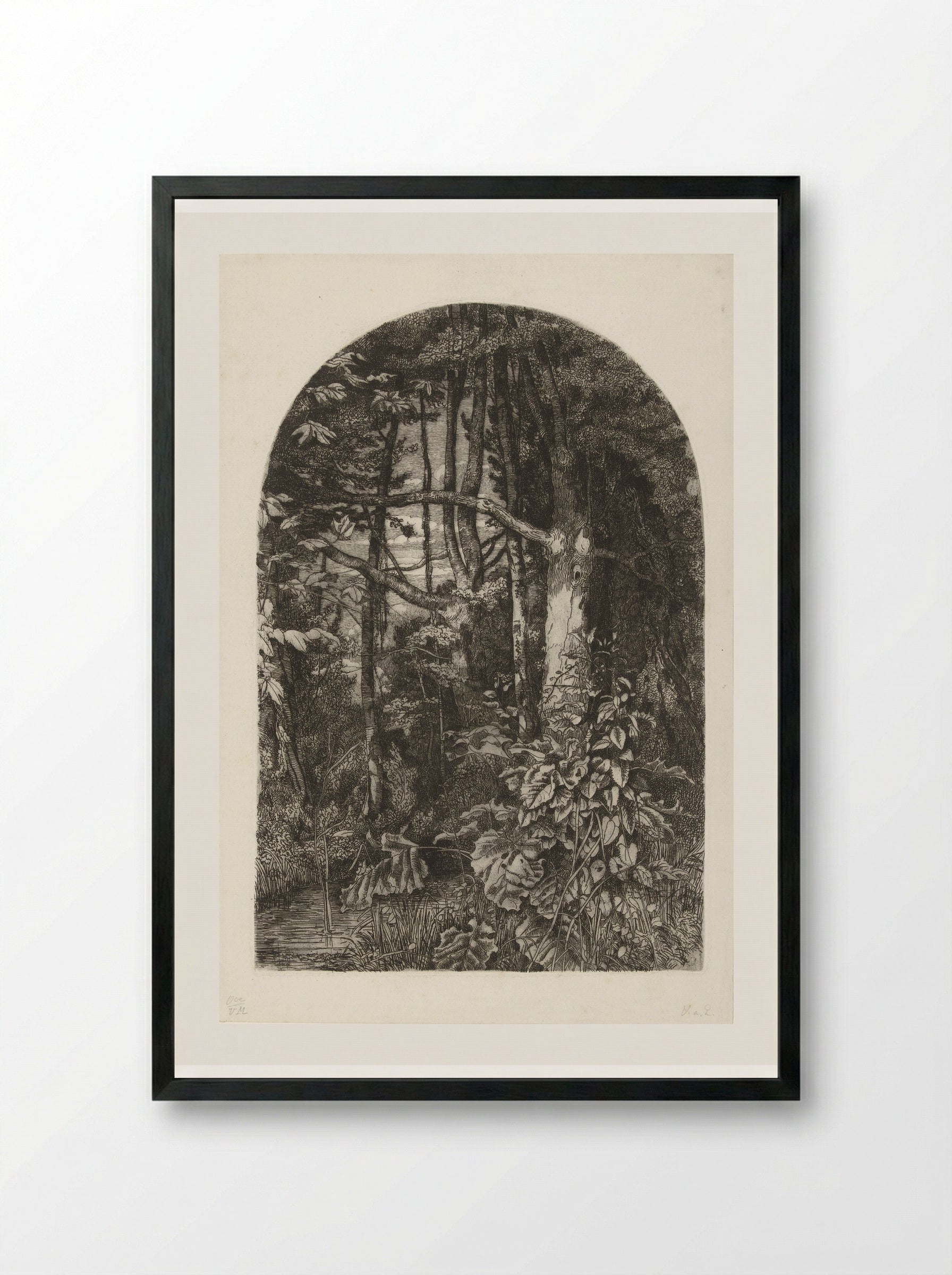 Bos met beek - Jacobus Ludovicus Cornet - Framed Print Black