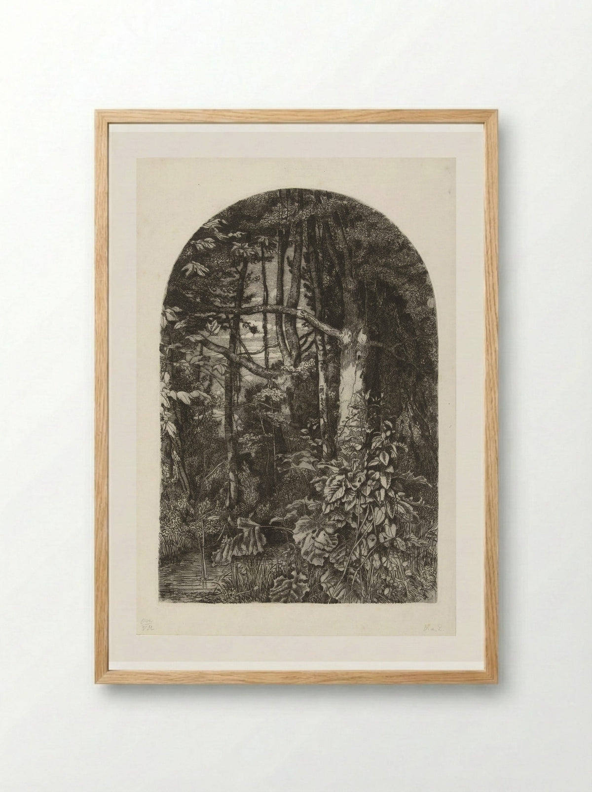 Bos met beek - Jacobus Ludovicus Cornet - Framed Print Wood