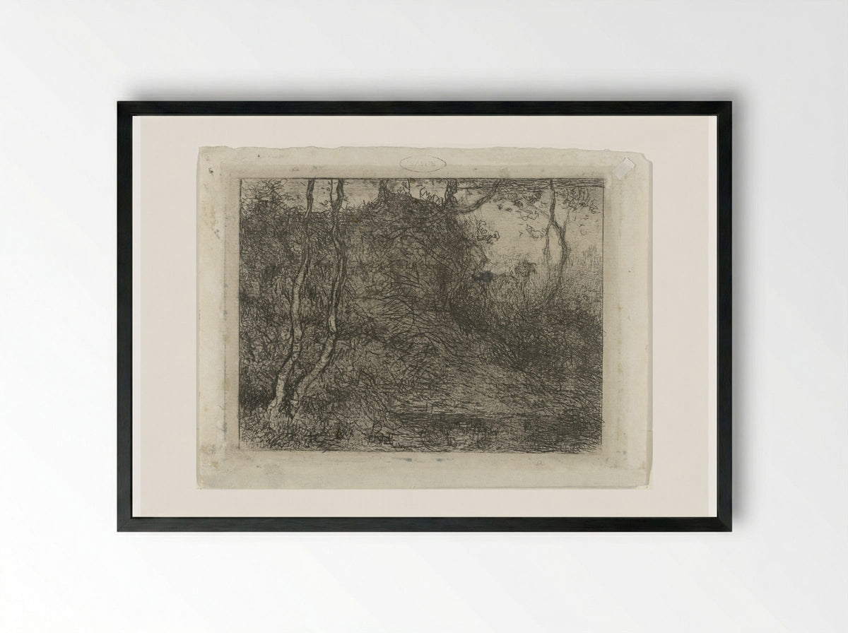 Bos met geitje - Matthijs Maris - Framed Print Black