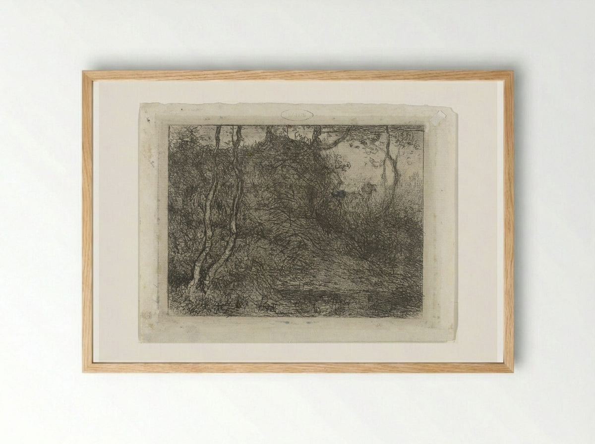 Bos met geitje - Matthijs Maris - Framed Print Wood