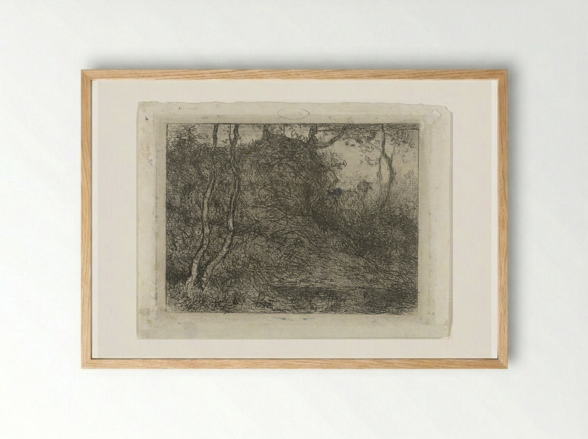 Bos met geitje - Matthijs Maris - Framed Print Wood