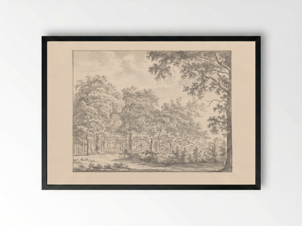 Bosgezicht (Forest View) - Jan Andries Töpfer - Framed Print Black