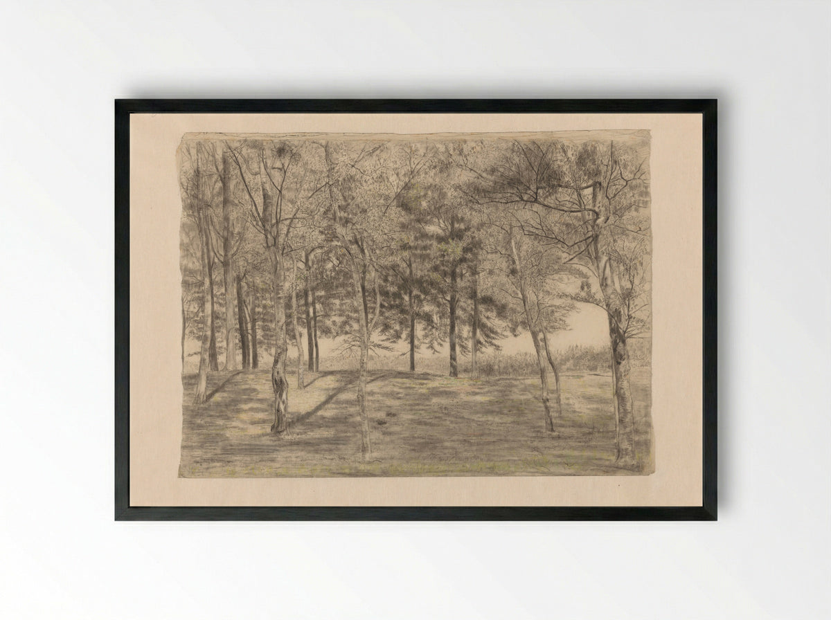 Bosgezicht bij Doorn - Cornelis Gerardus 't Hooft - Framed Print Black