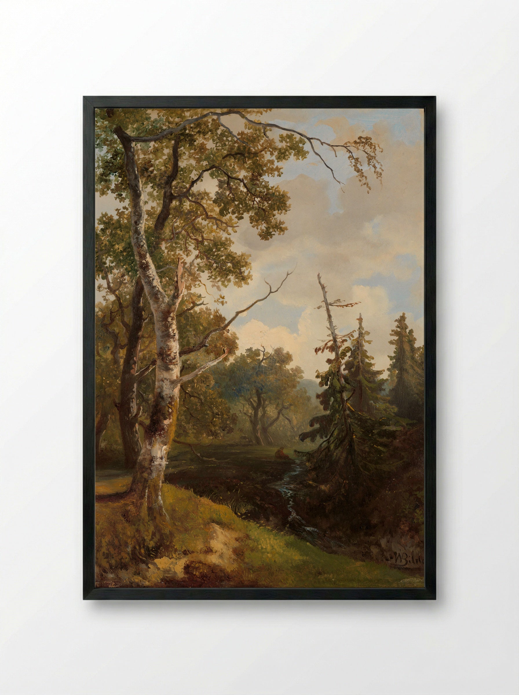 Bosgezicht bij Wolfheze - Johannes Warnardus Bilders - Framed Print Black