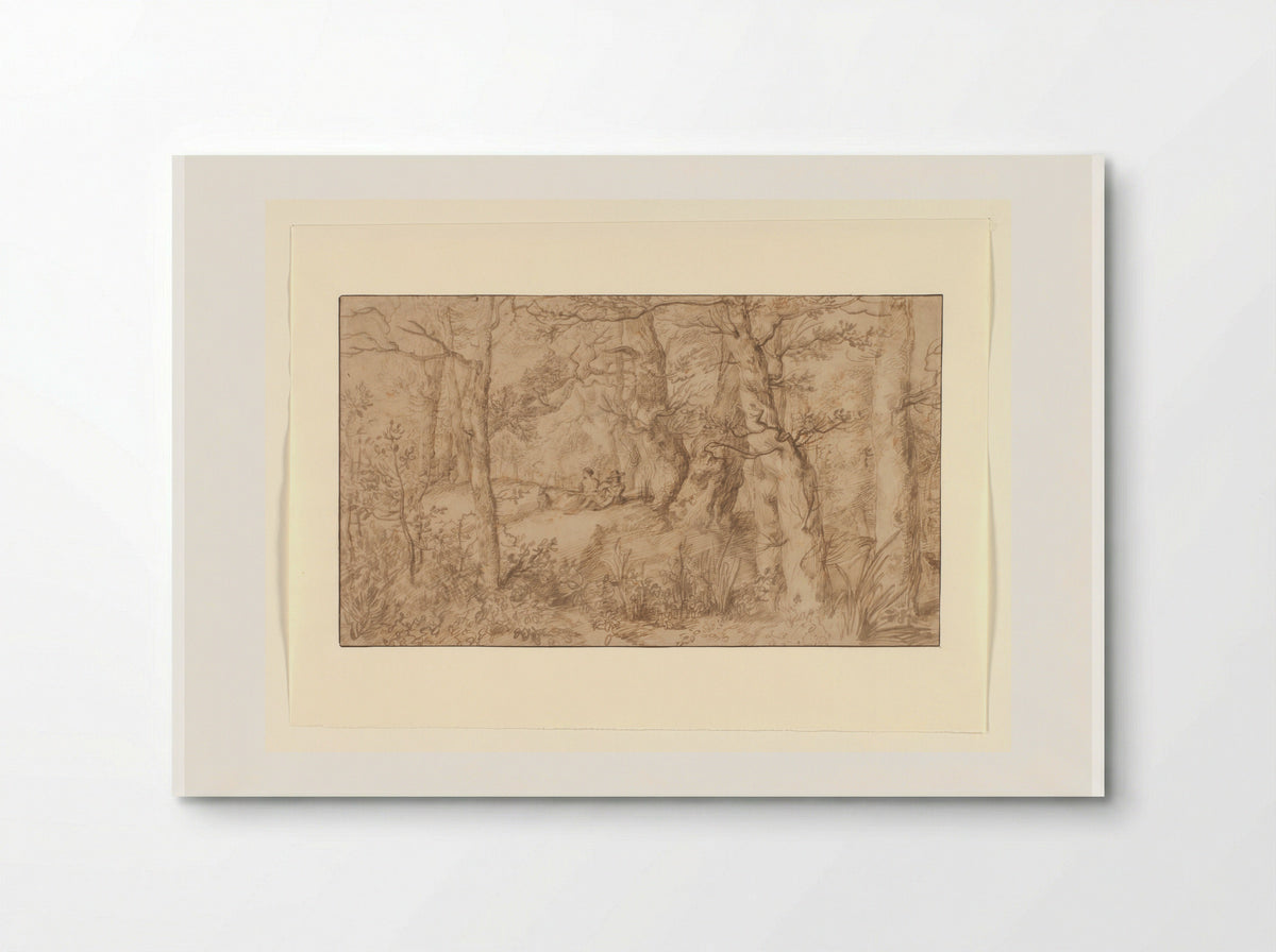 Bosgezicht met rustend paar - Jan Lievens - Poster