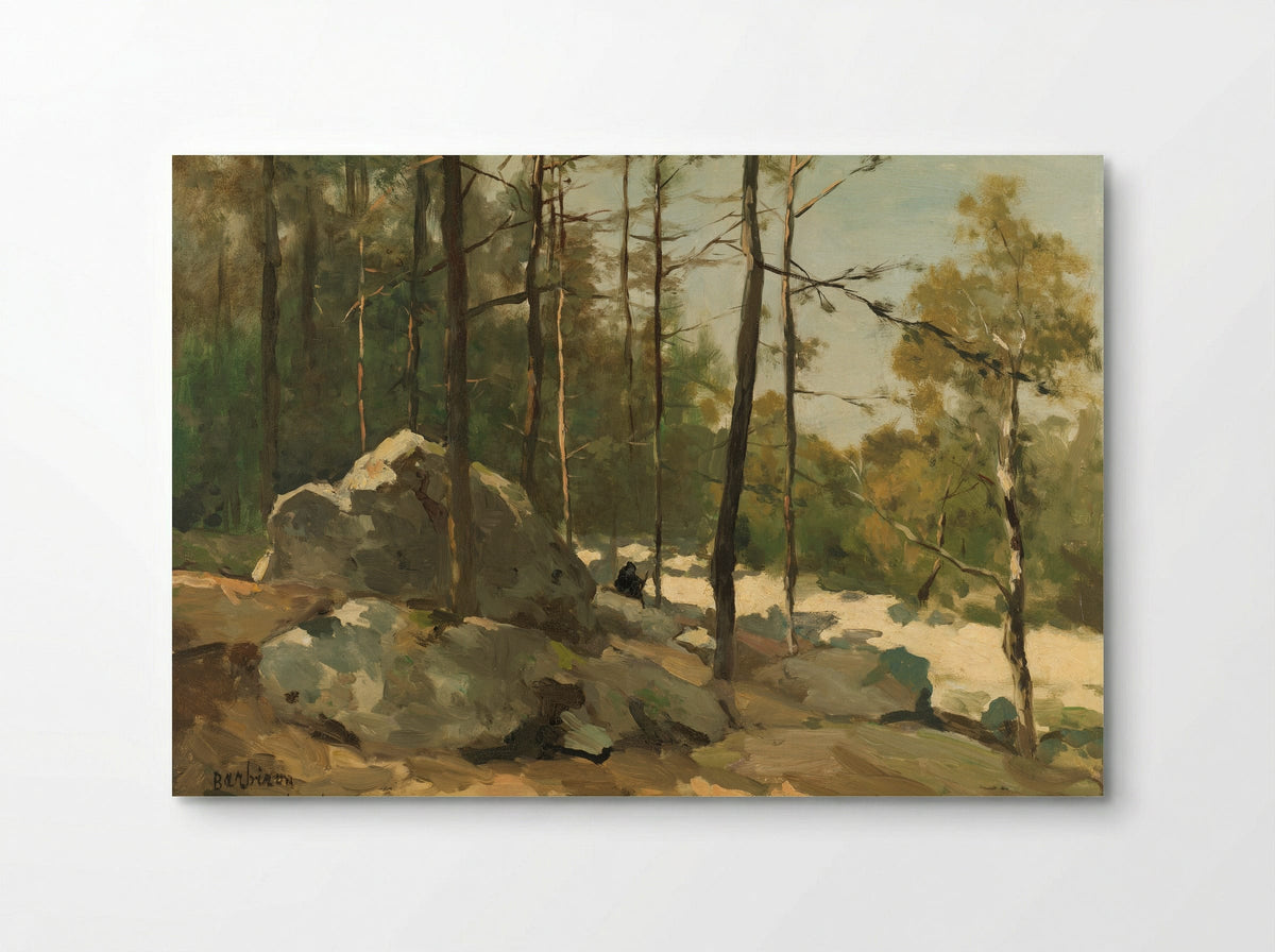 Bosgezicht nabij Barbizon - Johan Hendrik Weissenbruch - Poster
