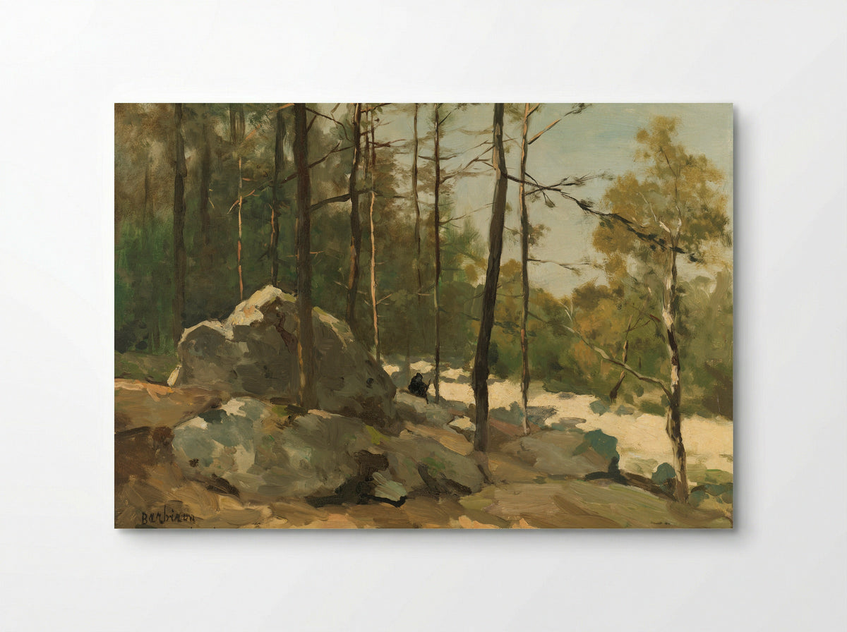 Bosgezicht nabij Barbizon - Johan Hendrik Weissenbruch - Poster