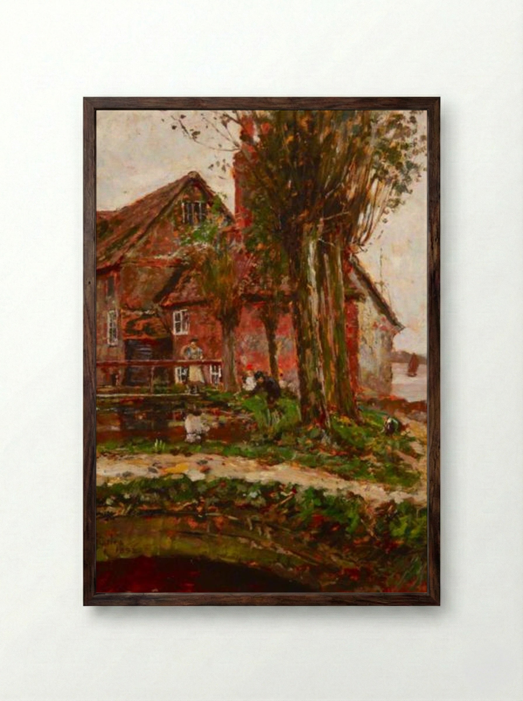 Bosham Mill - James Charles - Framed Print Dark Wood
