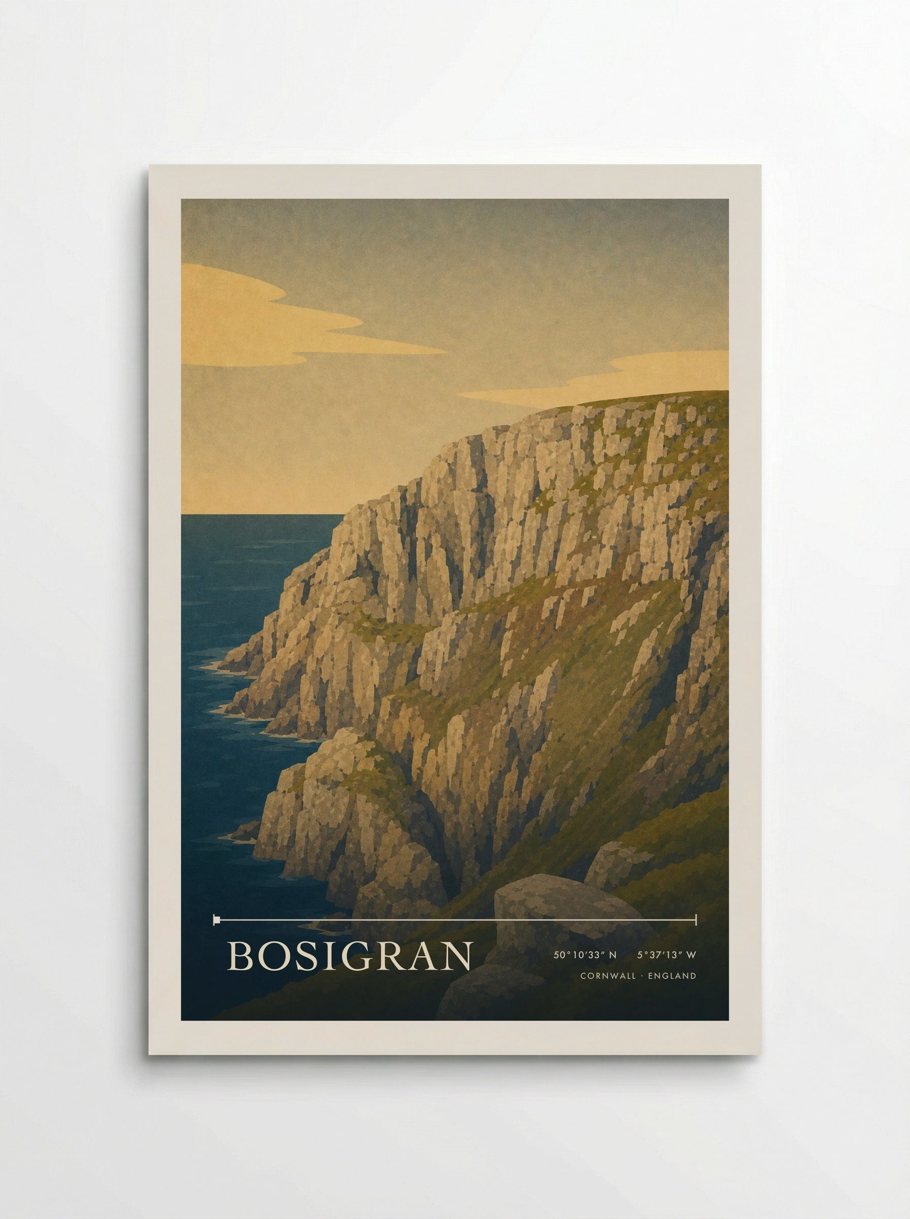 Bosigran Cornwall England Travel Poster - Poster