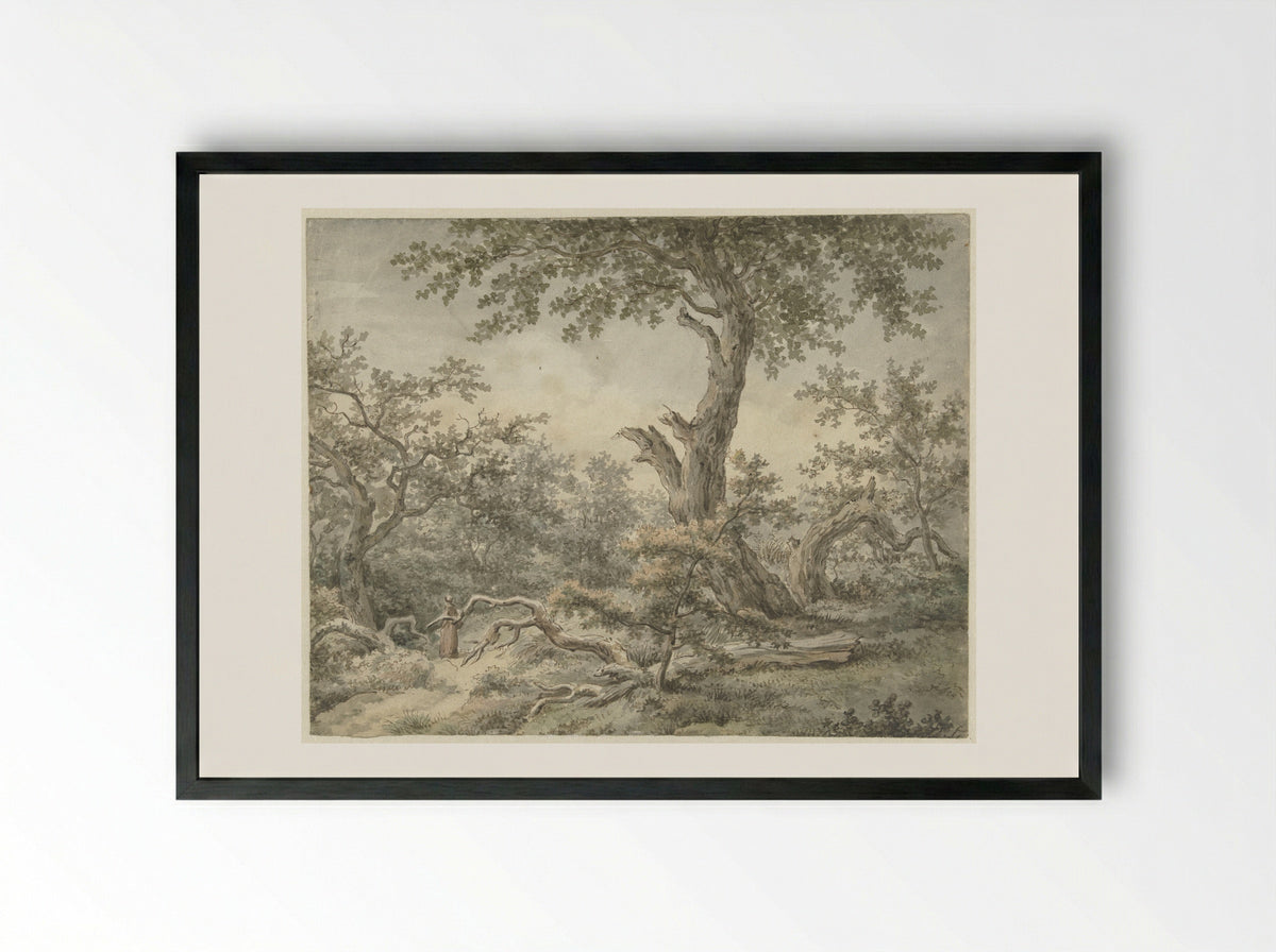Boslandschap (Wooded Landscape) - Cornelis Buys - Framed Print Black