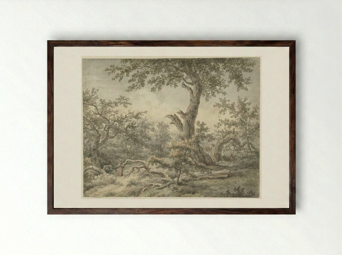 Boslandschap (Wooded Landscape) - Cornelis Buys - Framed Print Dark Wood