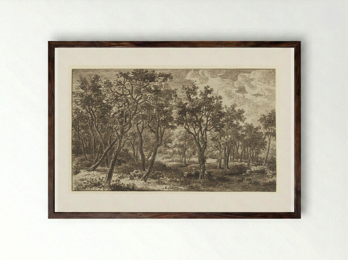 Boslandschap in het landgoed Zon, nabij Eindhoven - Ernst Willem Jan Bagelaar - Framed Print Dark Wood