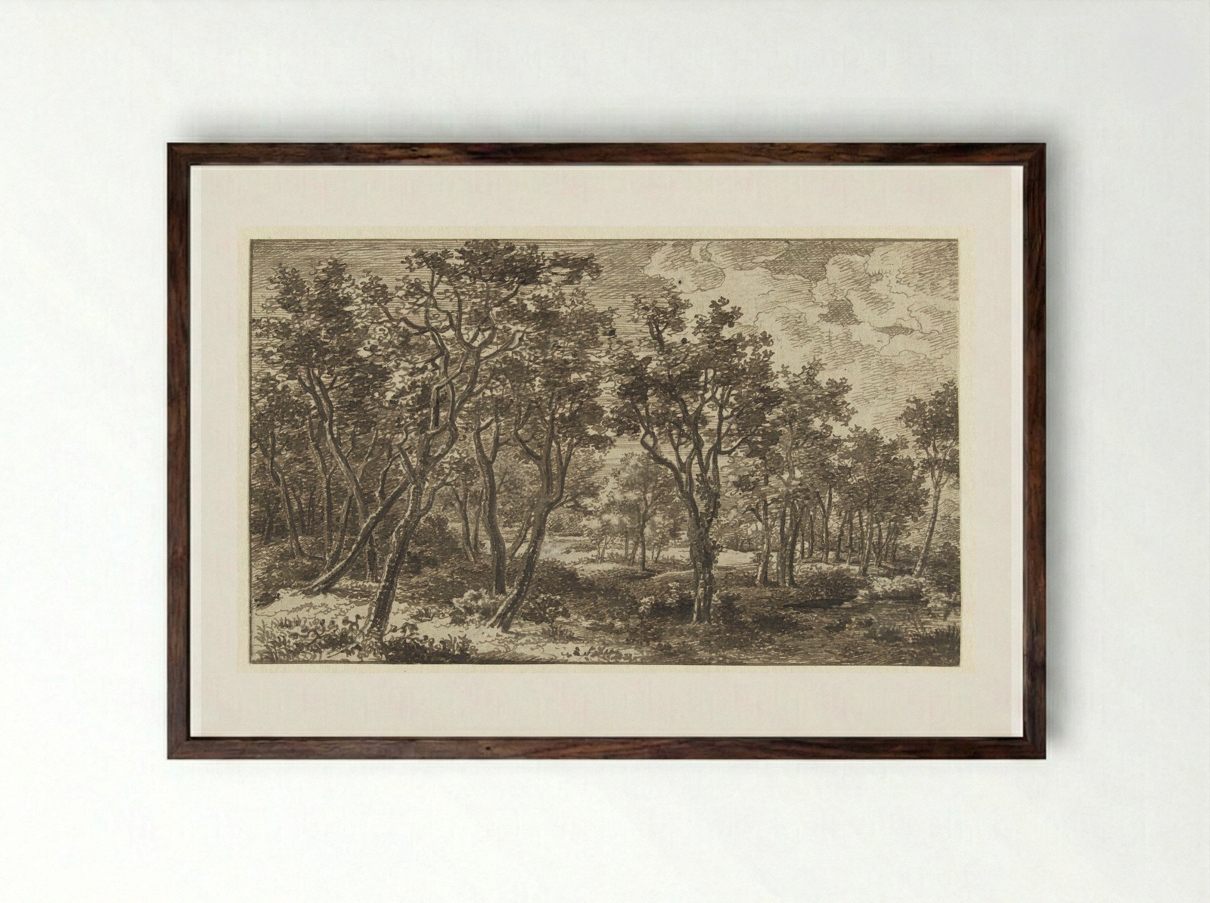 Boslandschap in het landgoed Zon, nabij Eindhoven - Ernst Willem Jan Bagelaar - Framed Print Dark Wood