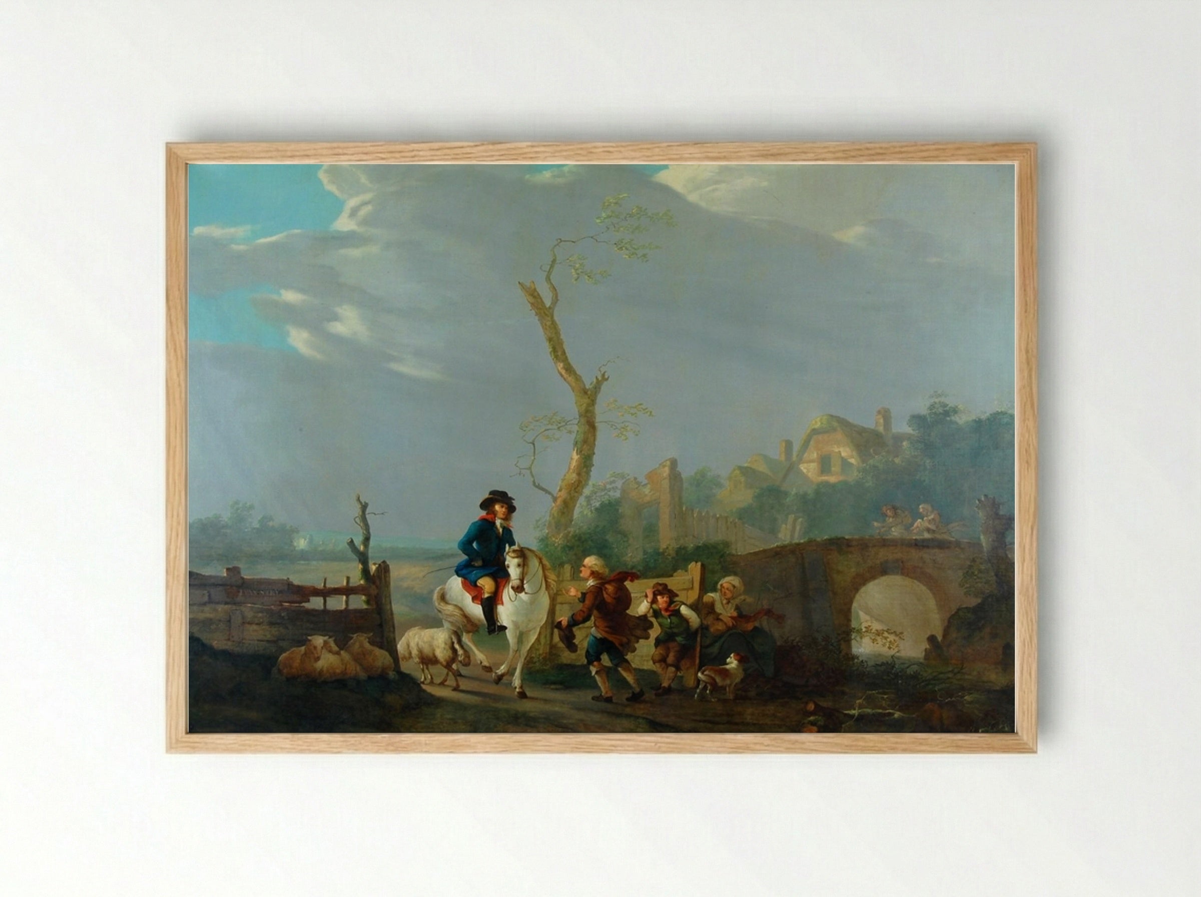 Boslandschap met figuren - Jacob van Strij - Framed Print Wood