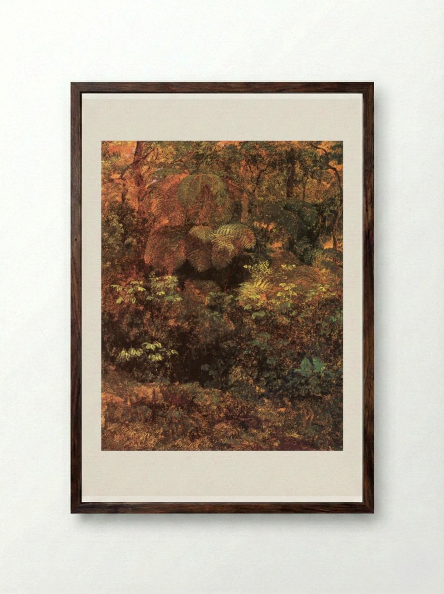 Bosque de Pacho - José María Velasco - Framed Print Dark Wood