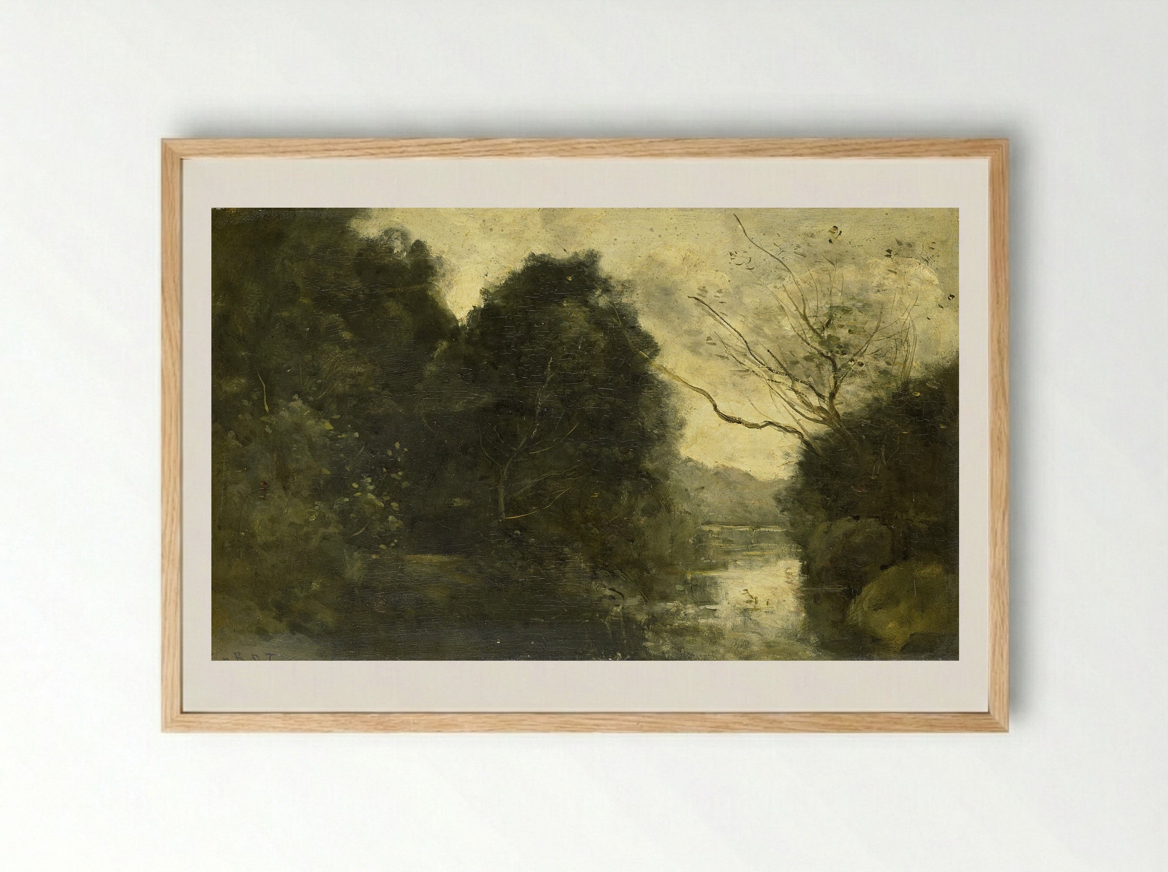 Bosvijver (Forest Pond) - Camille Corot - Framed Print Wood