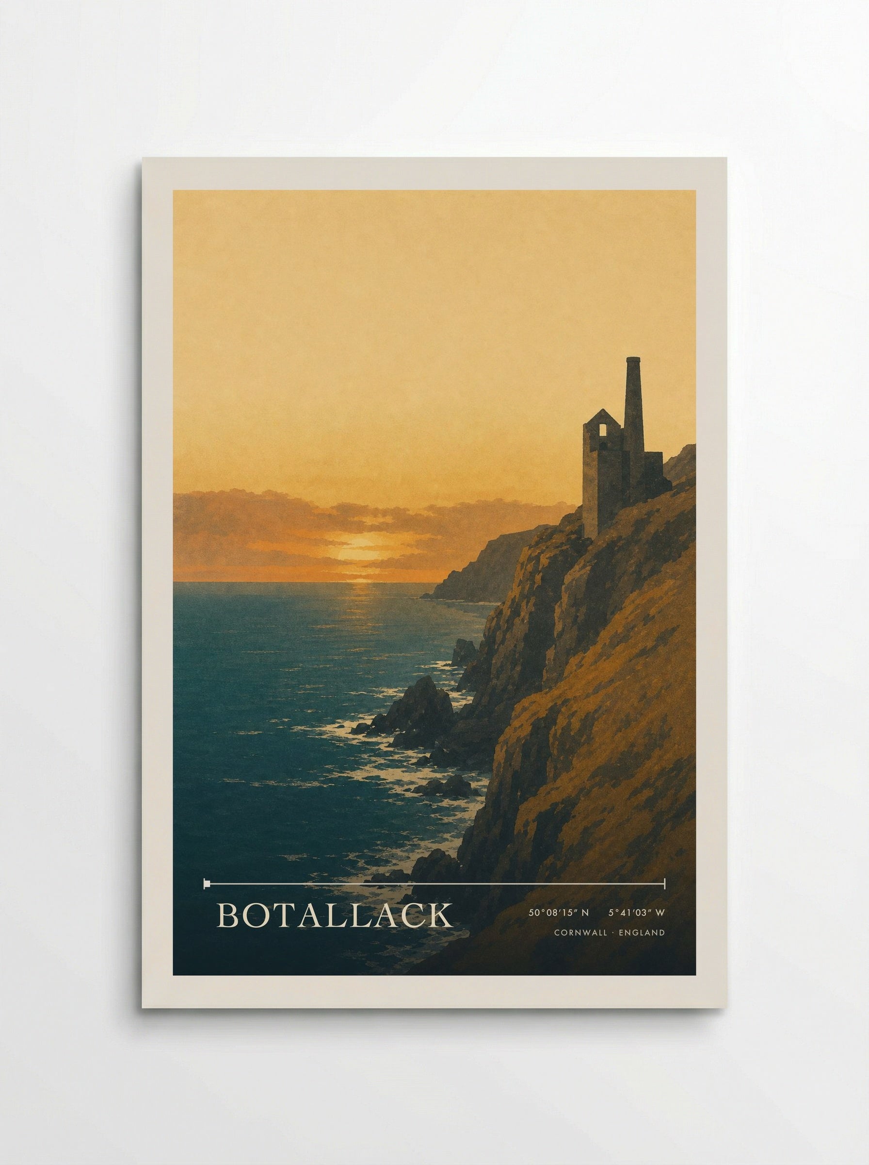Botallack Cornwall England Travel Poster - Poster
