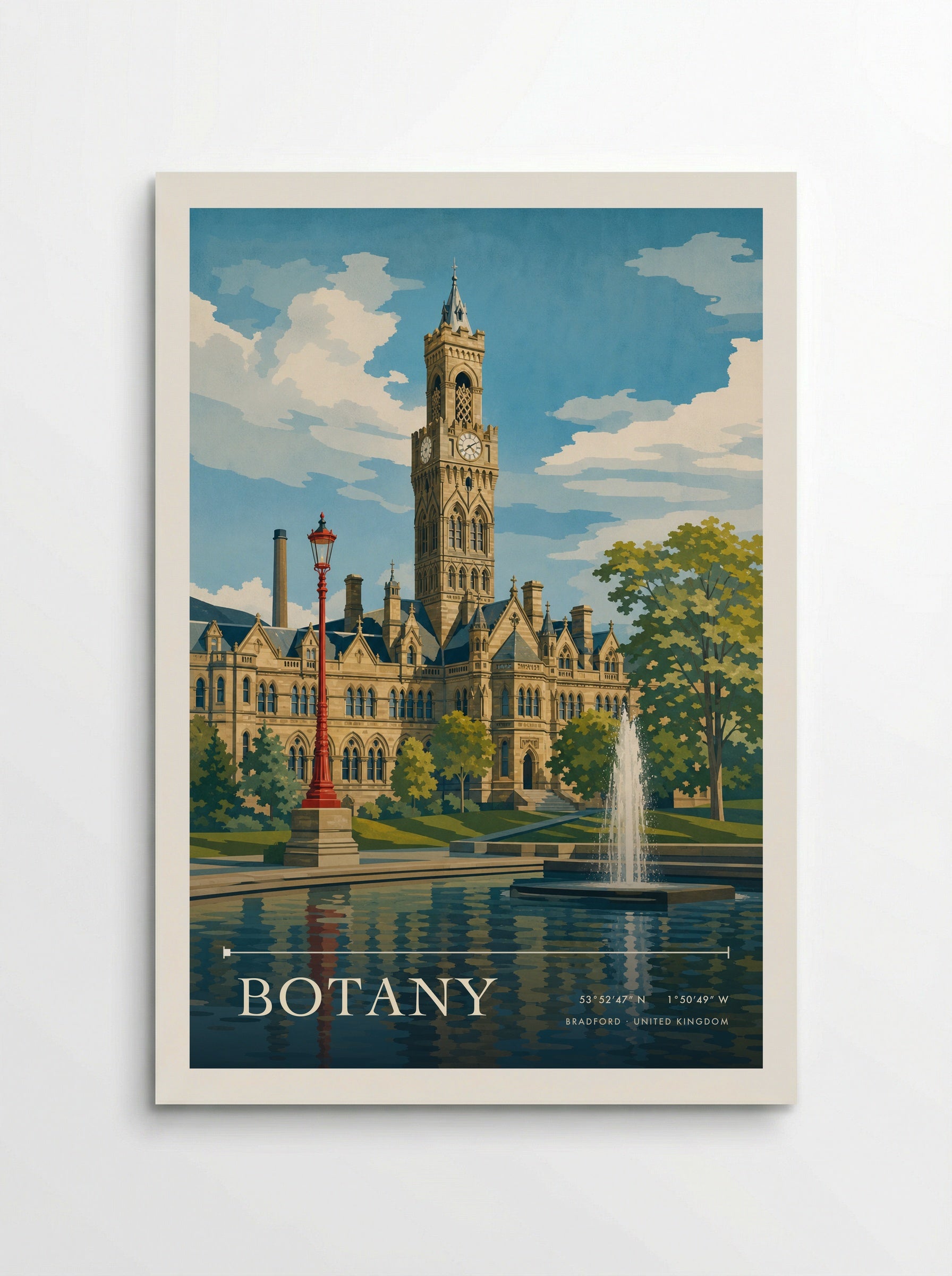 Botany Bradford United Kingdom Travel Poster - Poster