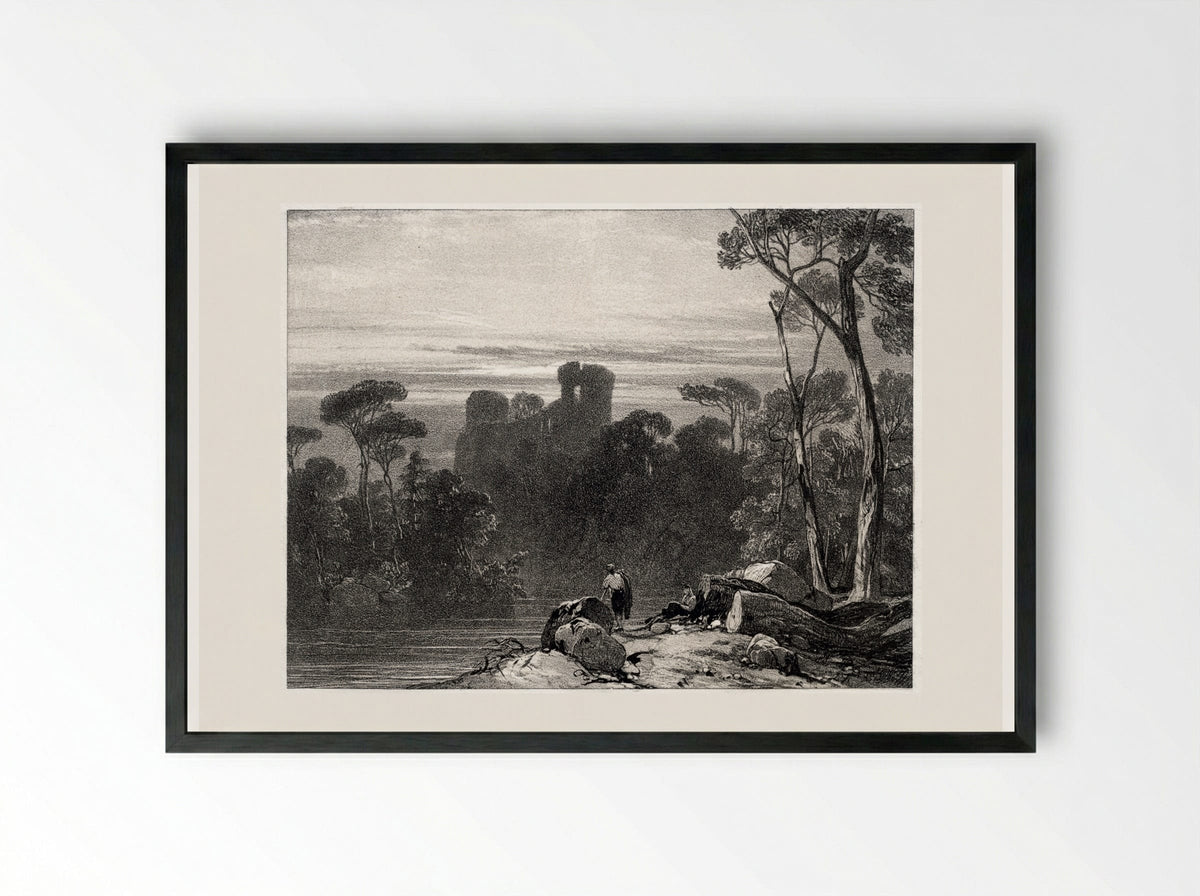 Bothwell Castle - Richard Parkes Bonington - Framed Print Black