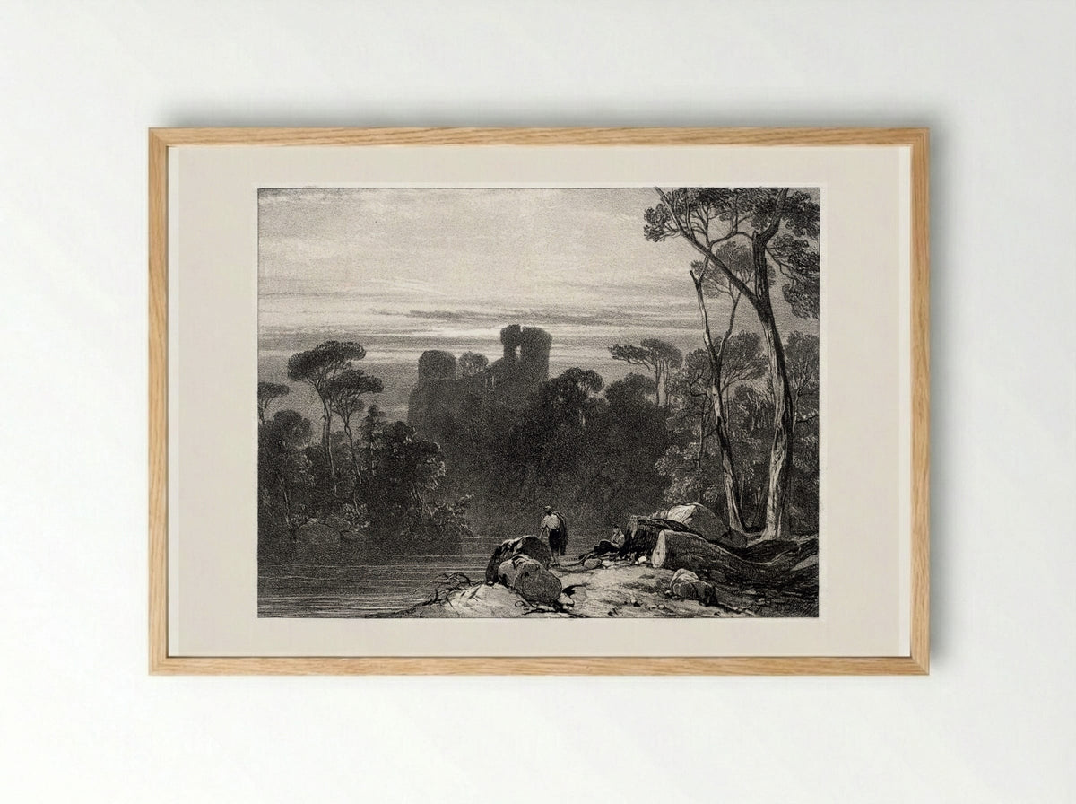 Bothwell Castle - Richard Parkes Bonington - Framed Print Wood