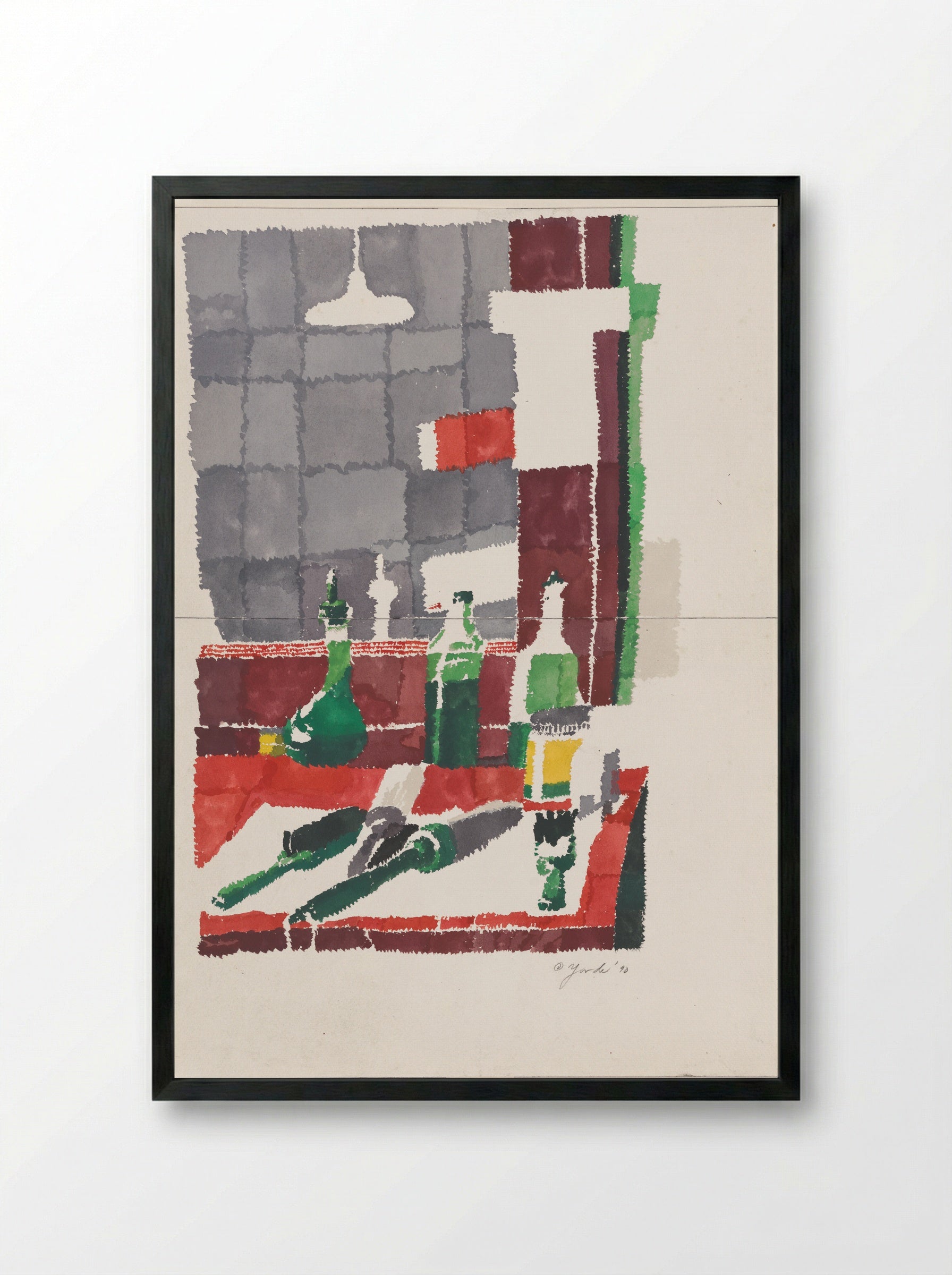 Bottles - Richard Foster Yarde - Framed Print Black
