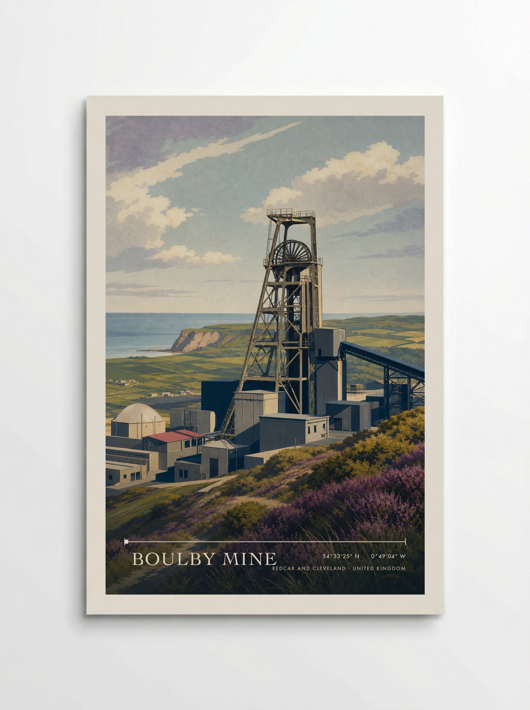 Boulby Mine Redcar and Cleveland United Kingdom Travel Poster - Poster