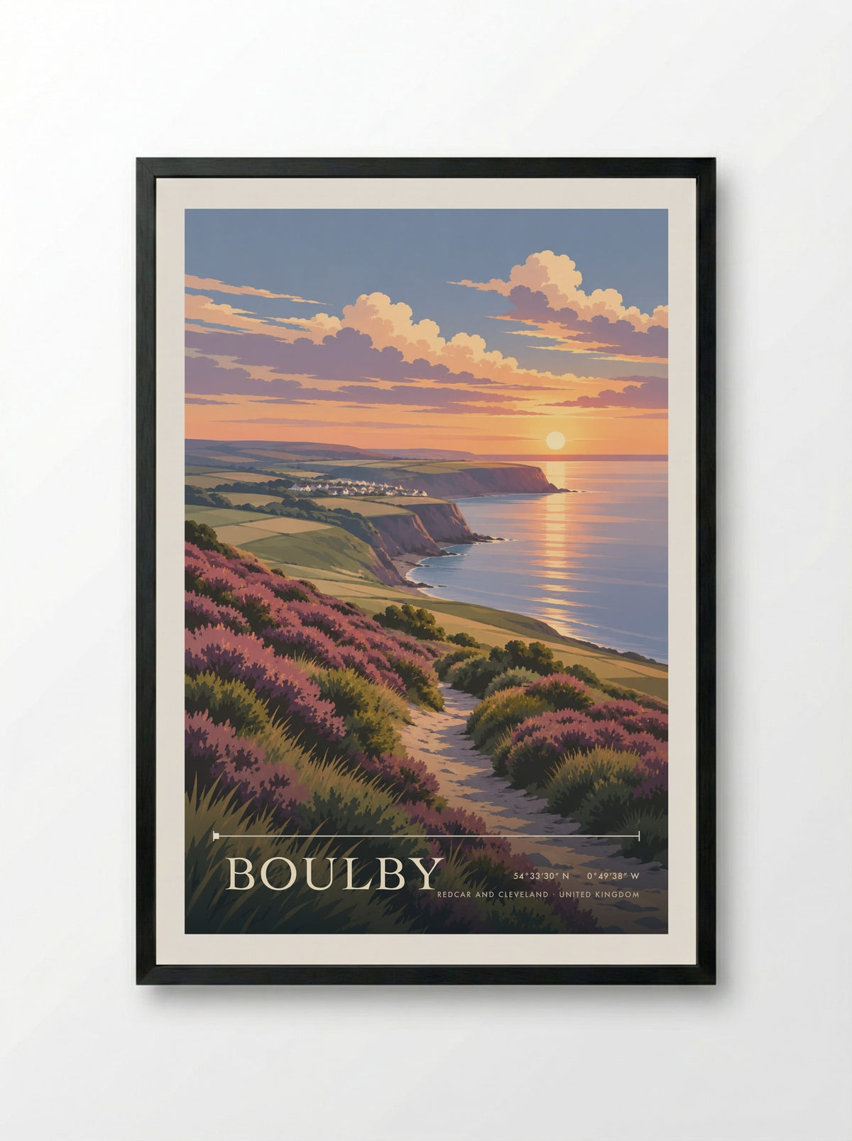 Boulby, Redcar and Cleveland | Travel Poster - Framed Print Black