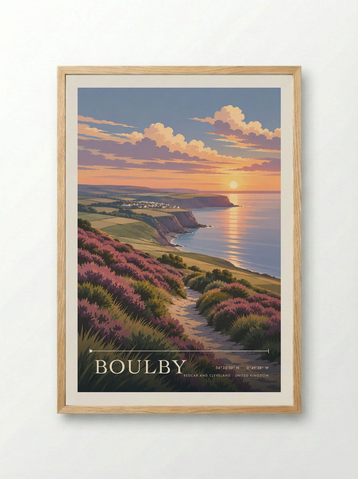 Boulby, Redcar and Cleveland | Travel Poster - Framed Print Wood