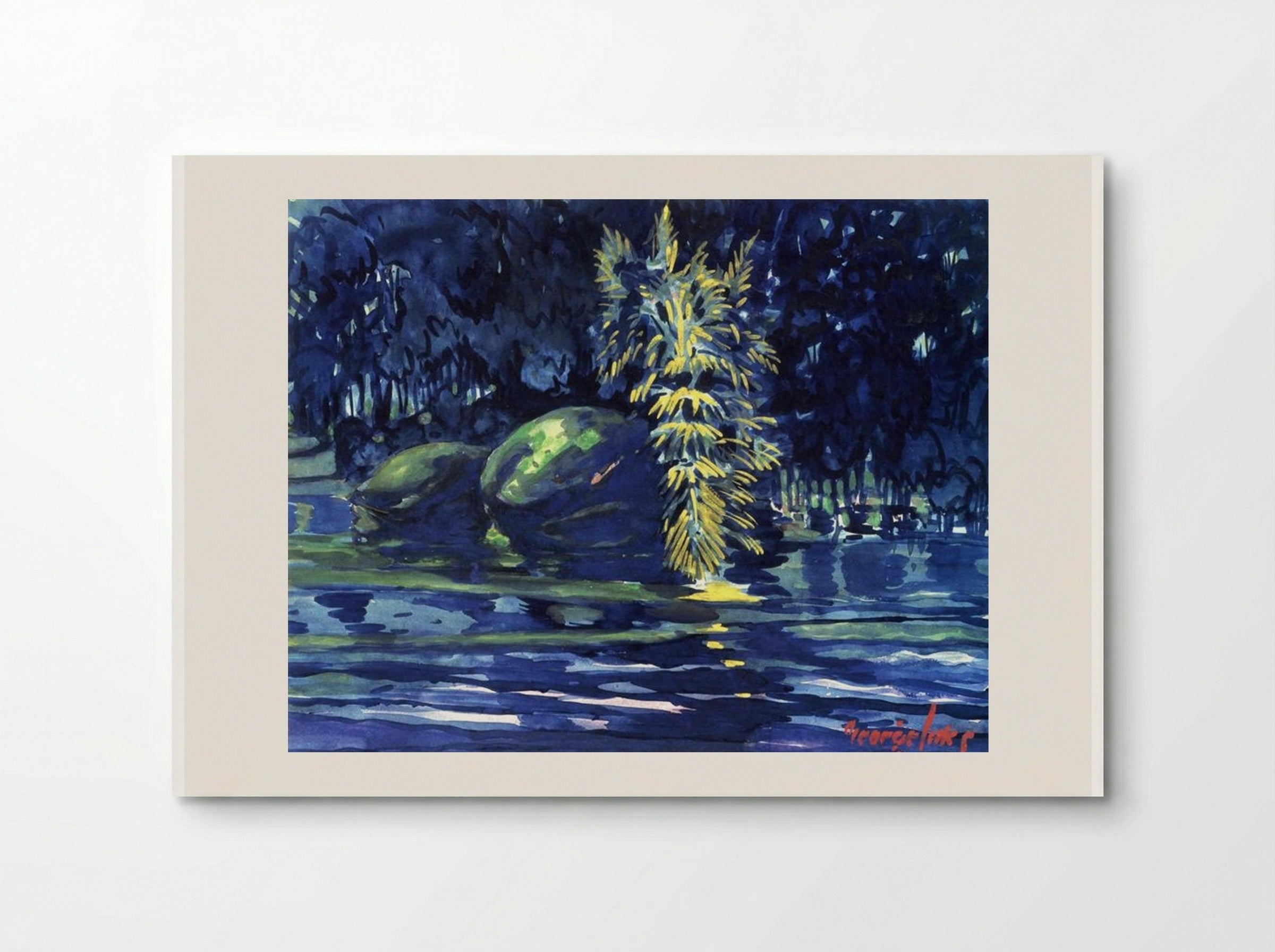 Boulders on a Riverbank - George Luks - Poster