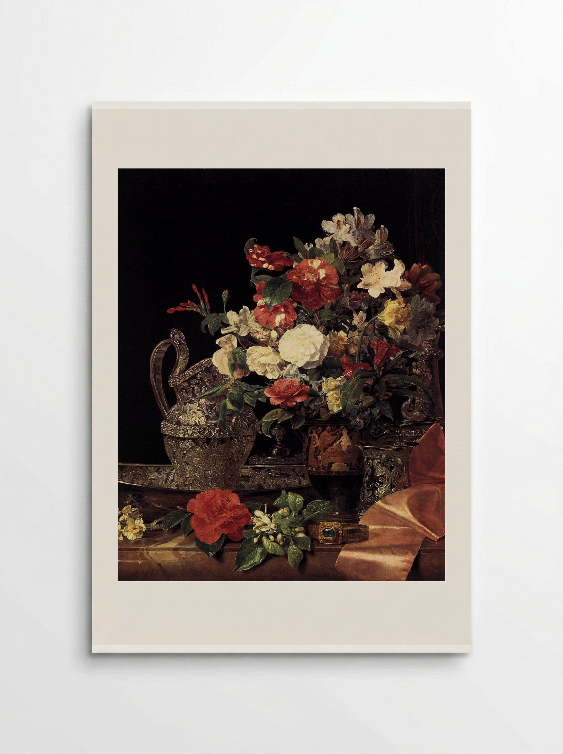 Bouquet in an Attic Bell Crater - Ferdinand Georg Waldmüller - Poster