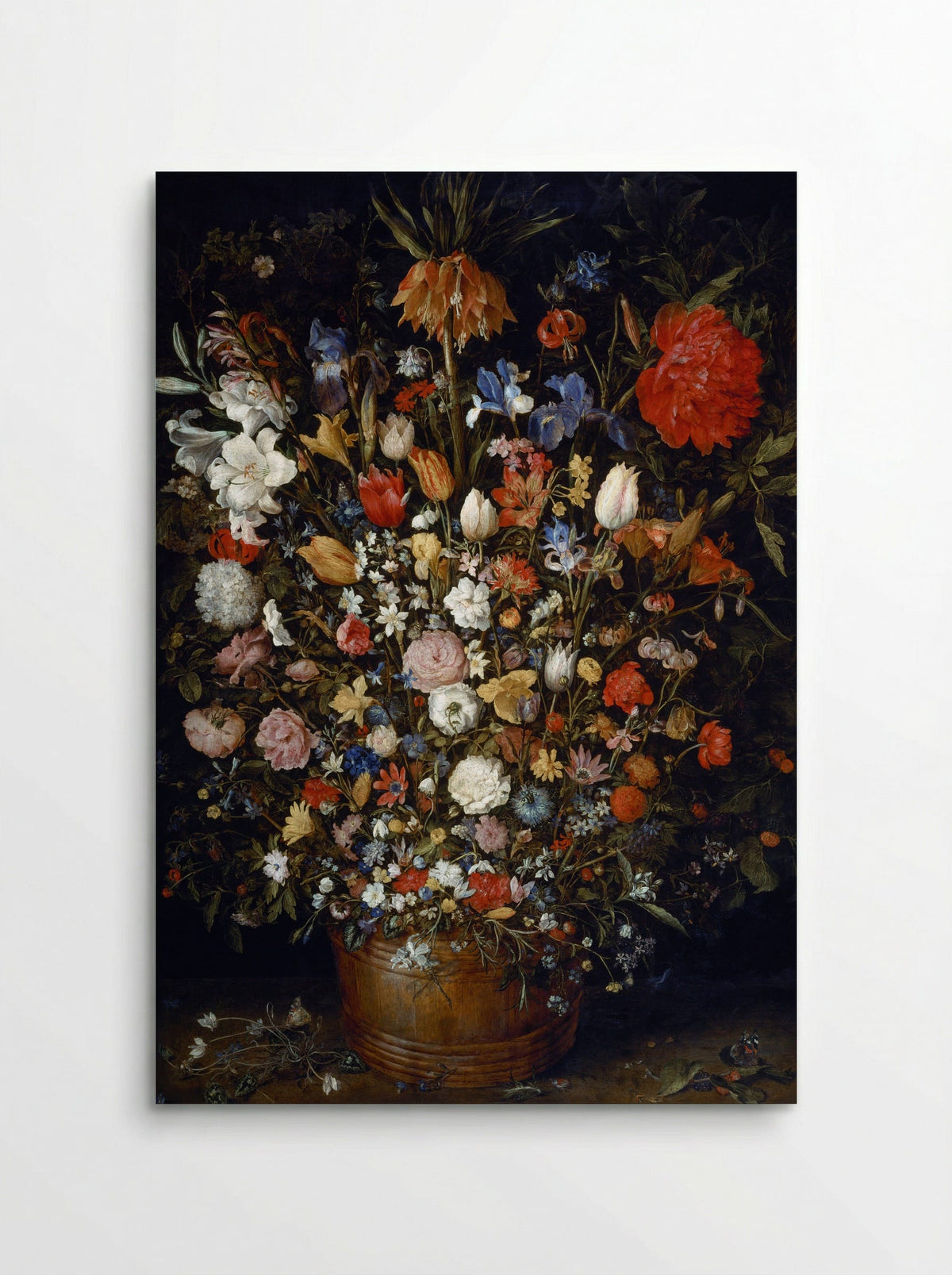 Bouquet of Flowers in a Wooden Vessel - Jan Brueghel the Elder - Poster
