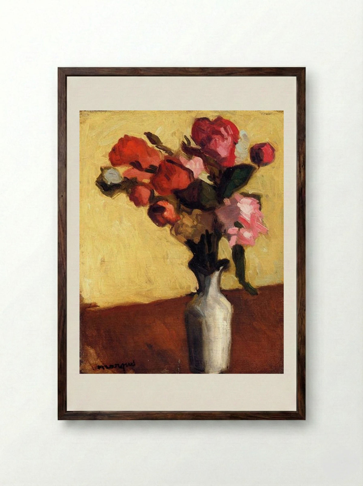 Bouquet of Flowers - Albert Marquet - Framed Print Dark Wood
