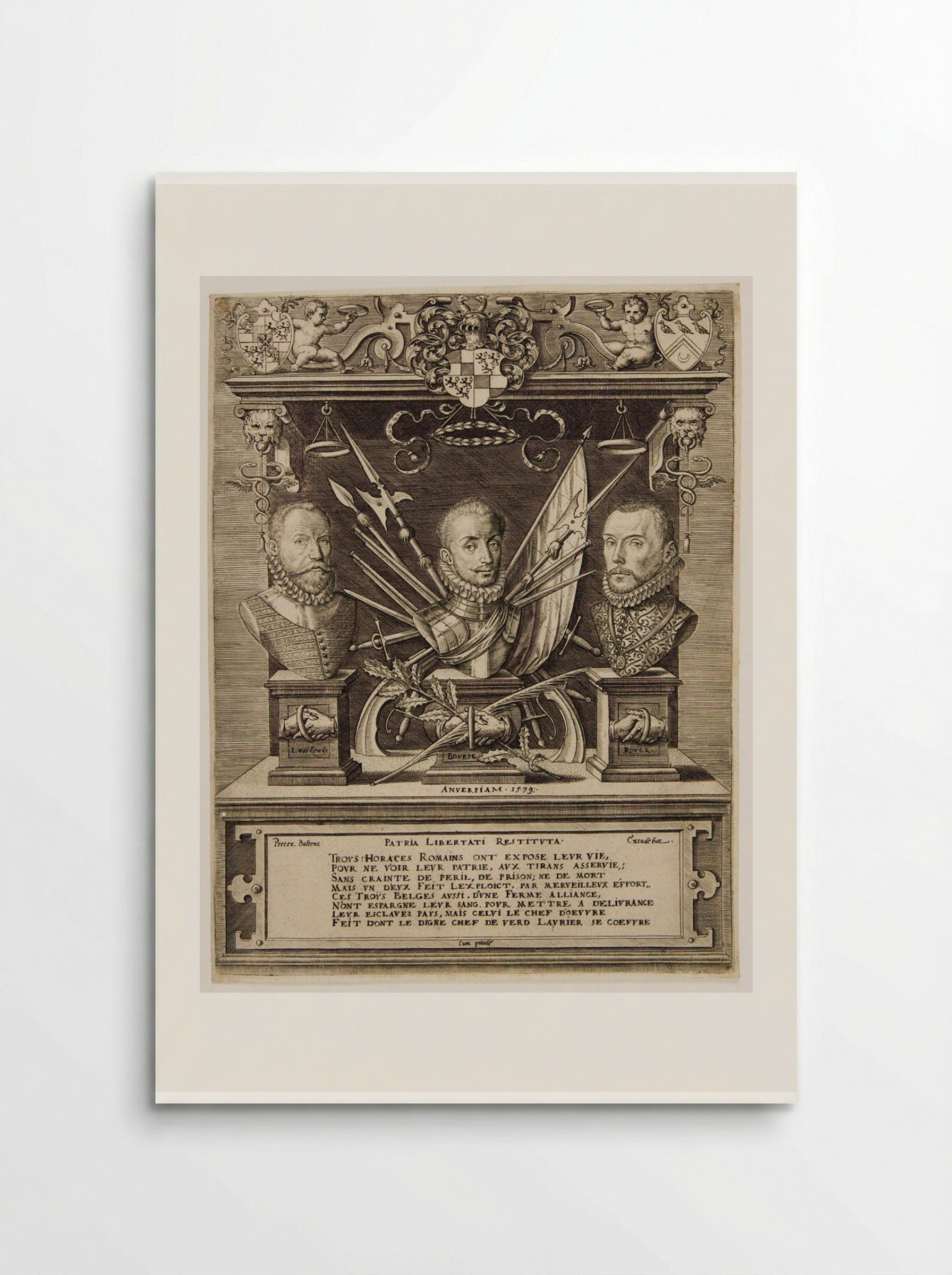 Bourse, Pontus de Noyelles, Lord of; Liedekercke, Jean de Redeghem or Hanaert, Baron; Rouck, Willem de, Baron - Johannes Wierix - Poster