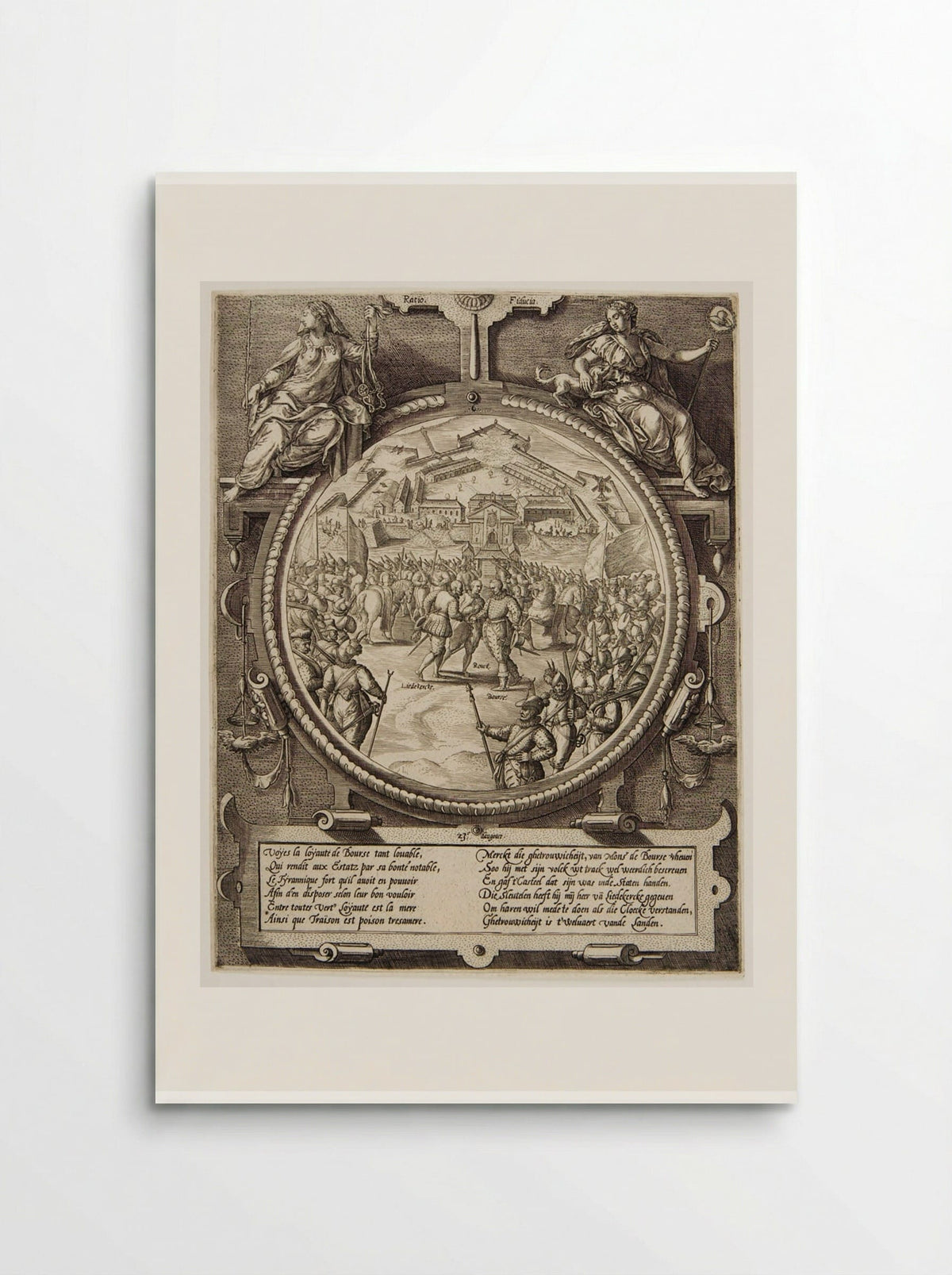 Boursse Handing Over the Keys of the Citadel to Liedekercke, 23 VIII 1577 - Johannes Wierix - Poster